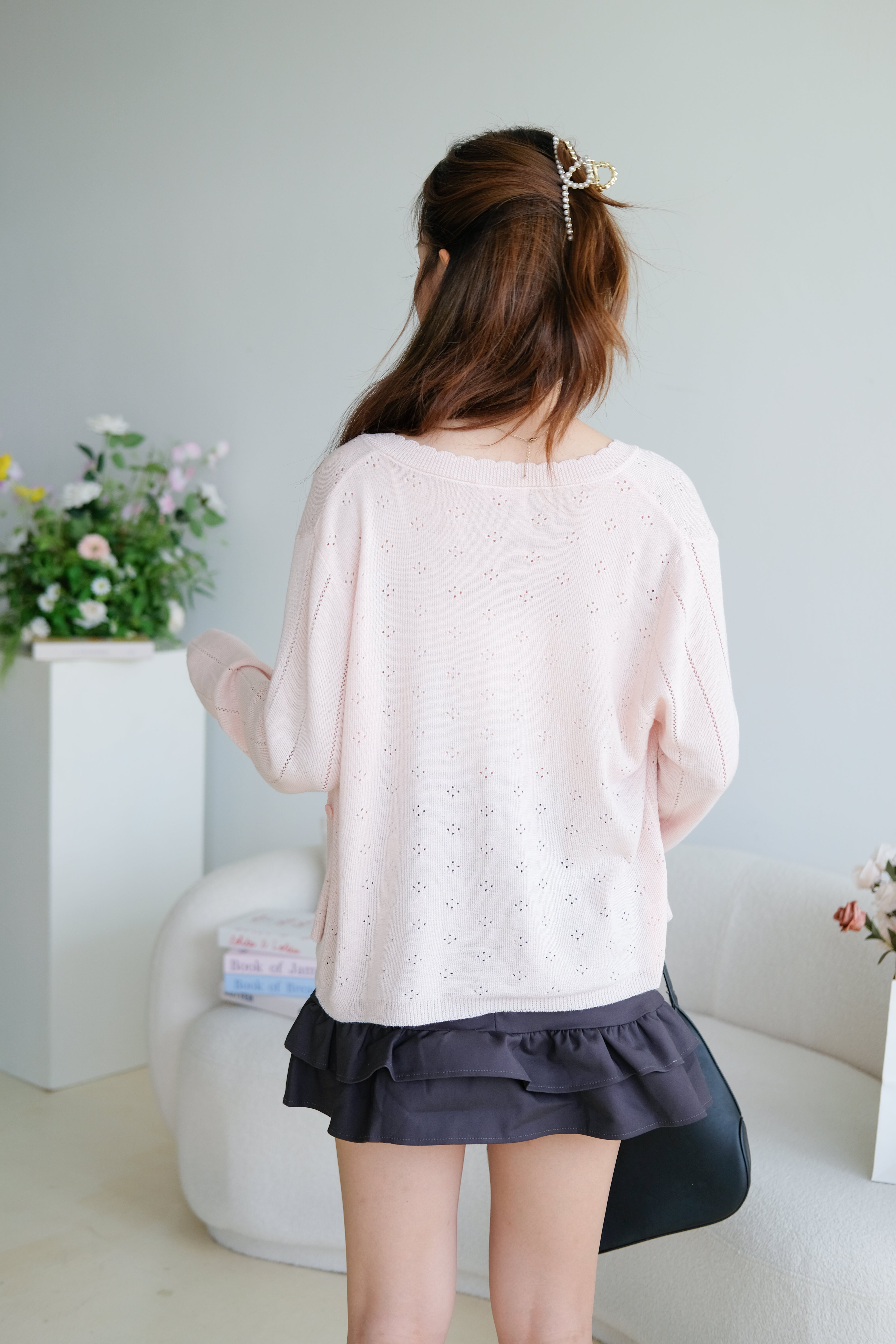 Kasley Light Knit Cardigan (Light Pink)