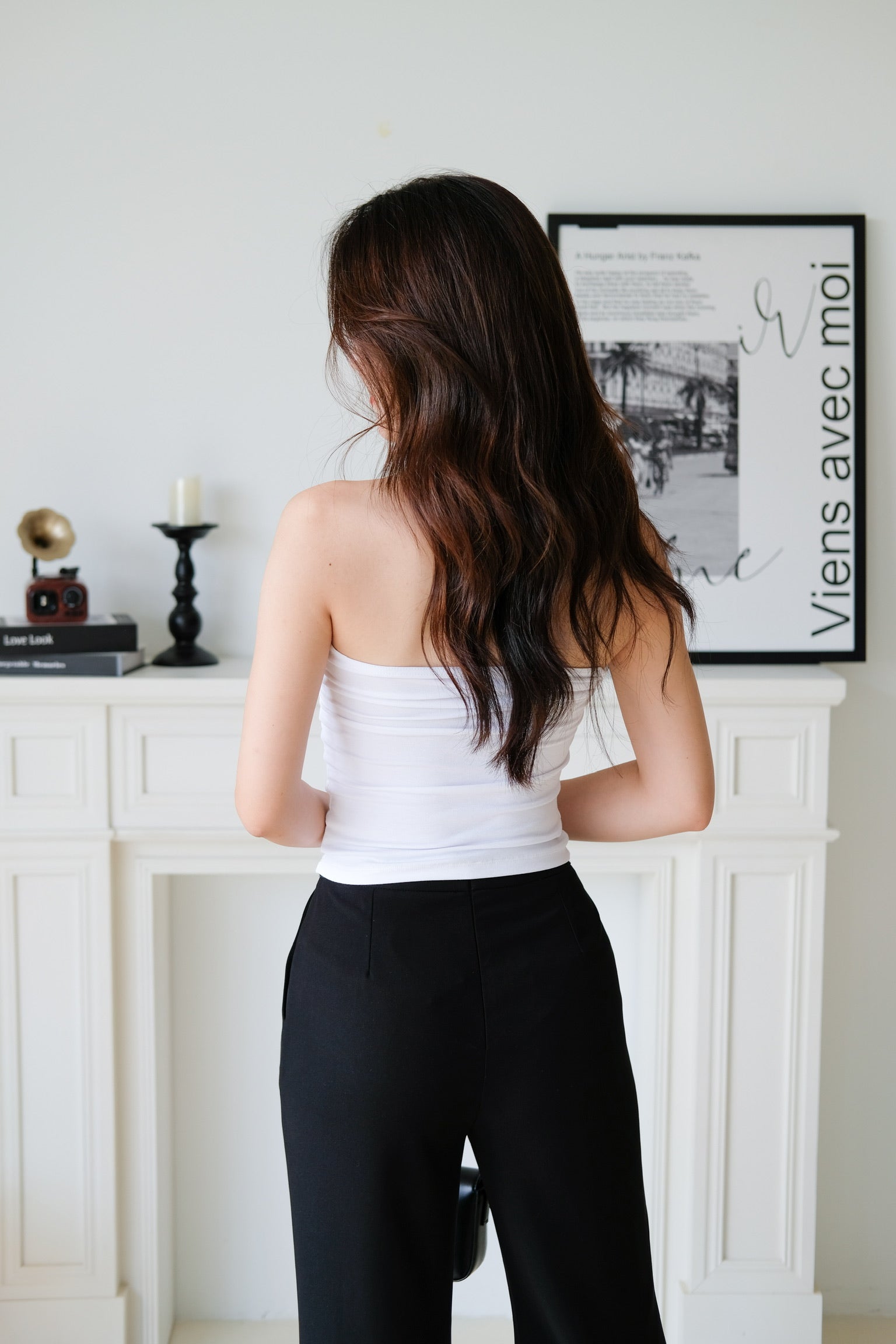 Naomi Twist Cotton Tube Top (White)