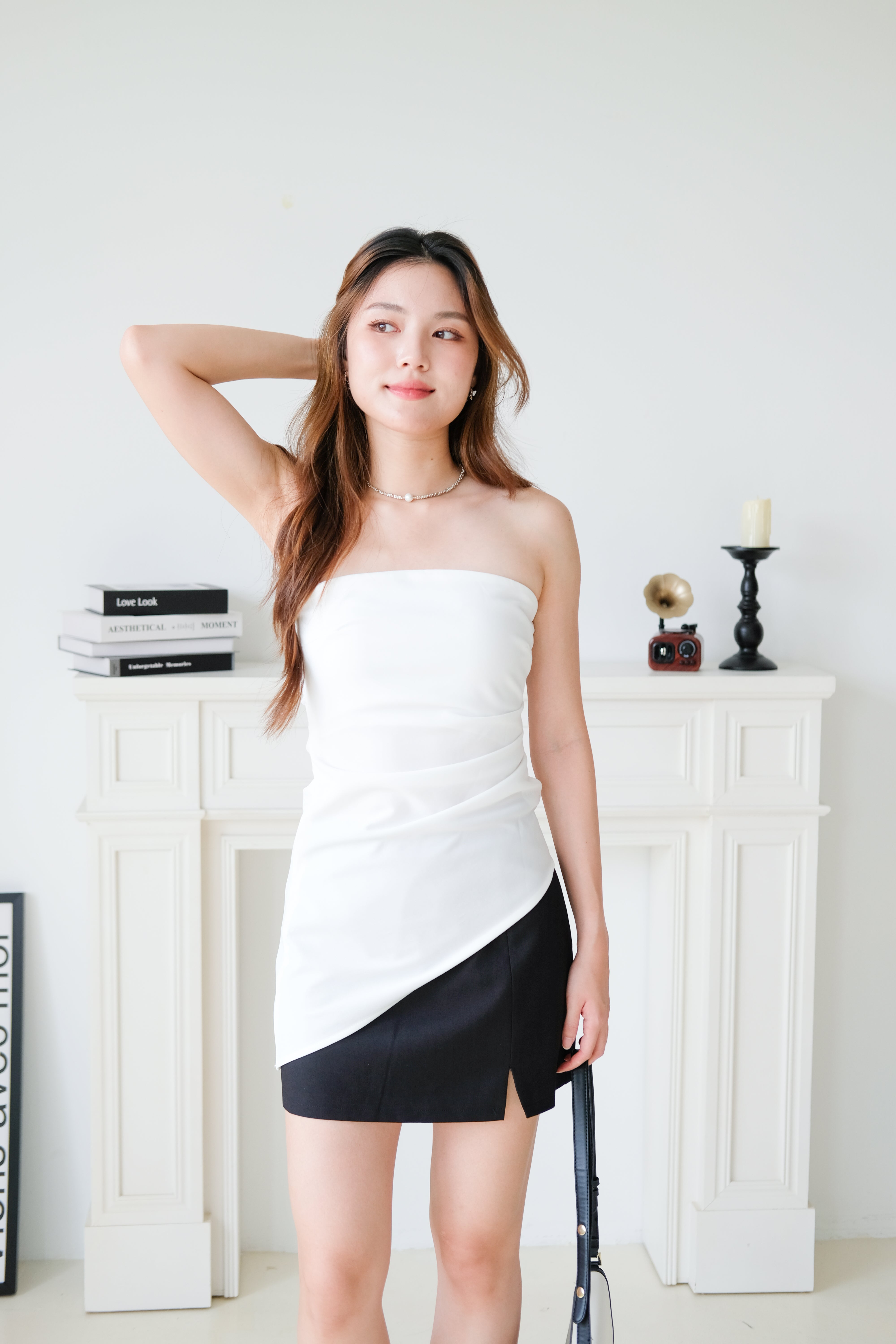 Power Hour Asymmetrical Tube Top (White)