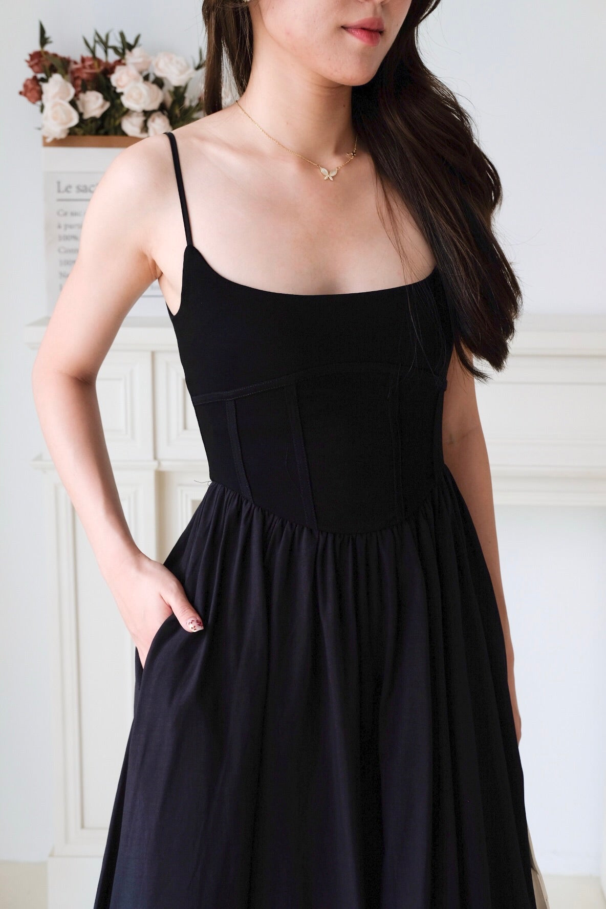 Clara Corset Maxi Dress (Black)