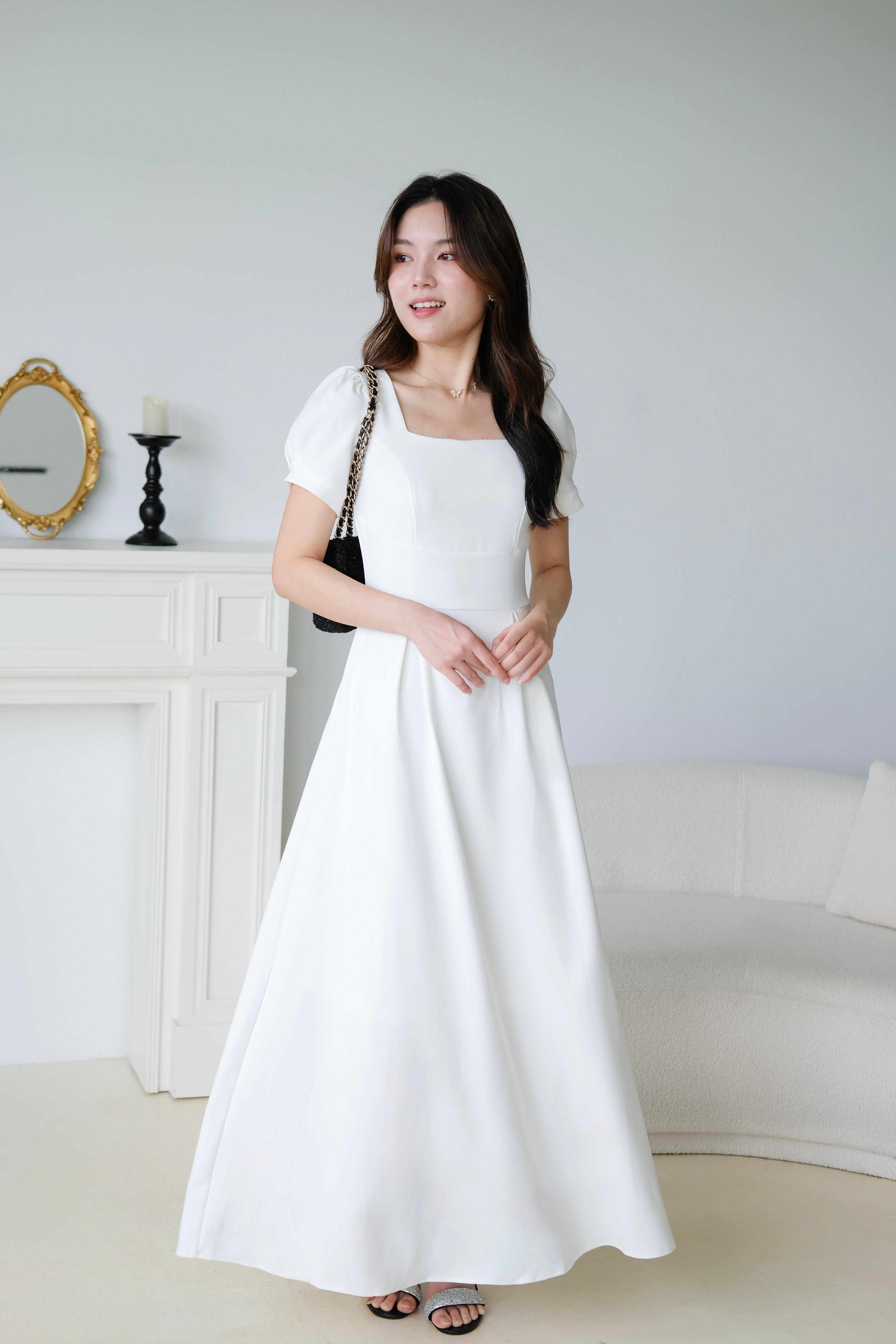 Sorelle Maxi Dinner Dress (White)
