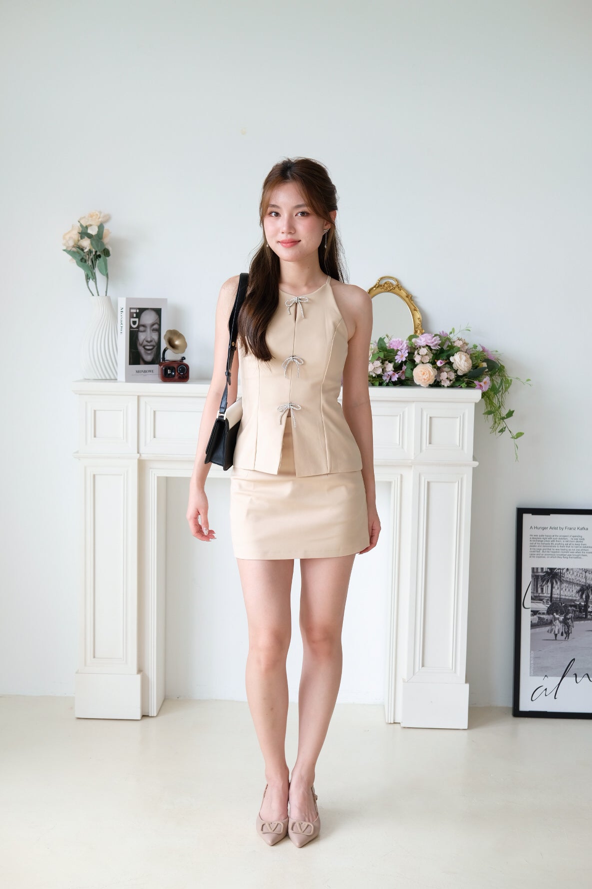 Lucinda Halter Ribbon Set (Khaki)