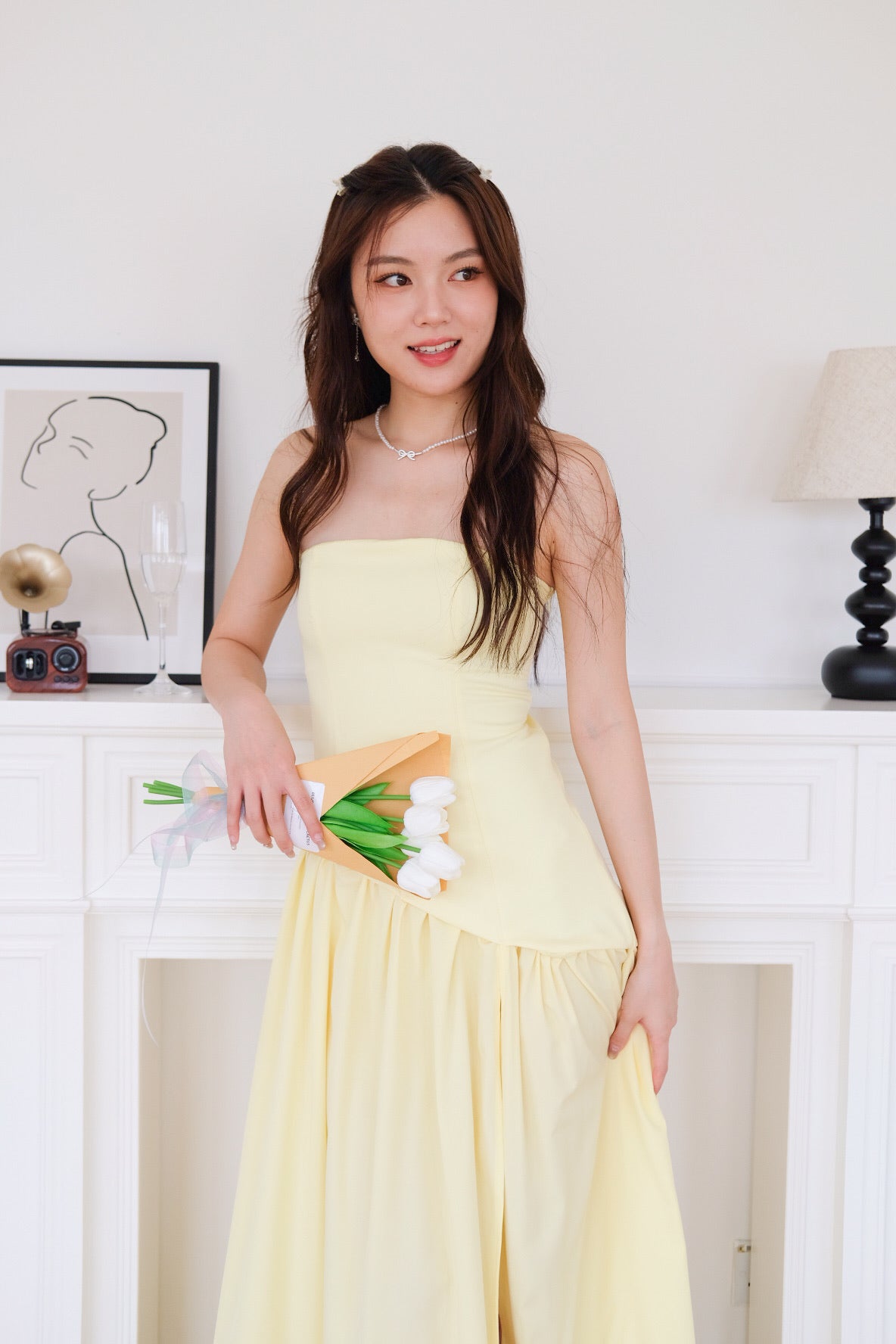 Kimberly Tube Sash Maxi Dress (Sunshine Yellow)