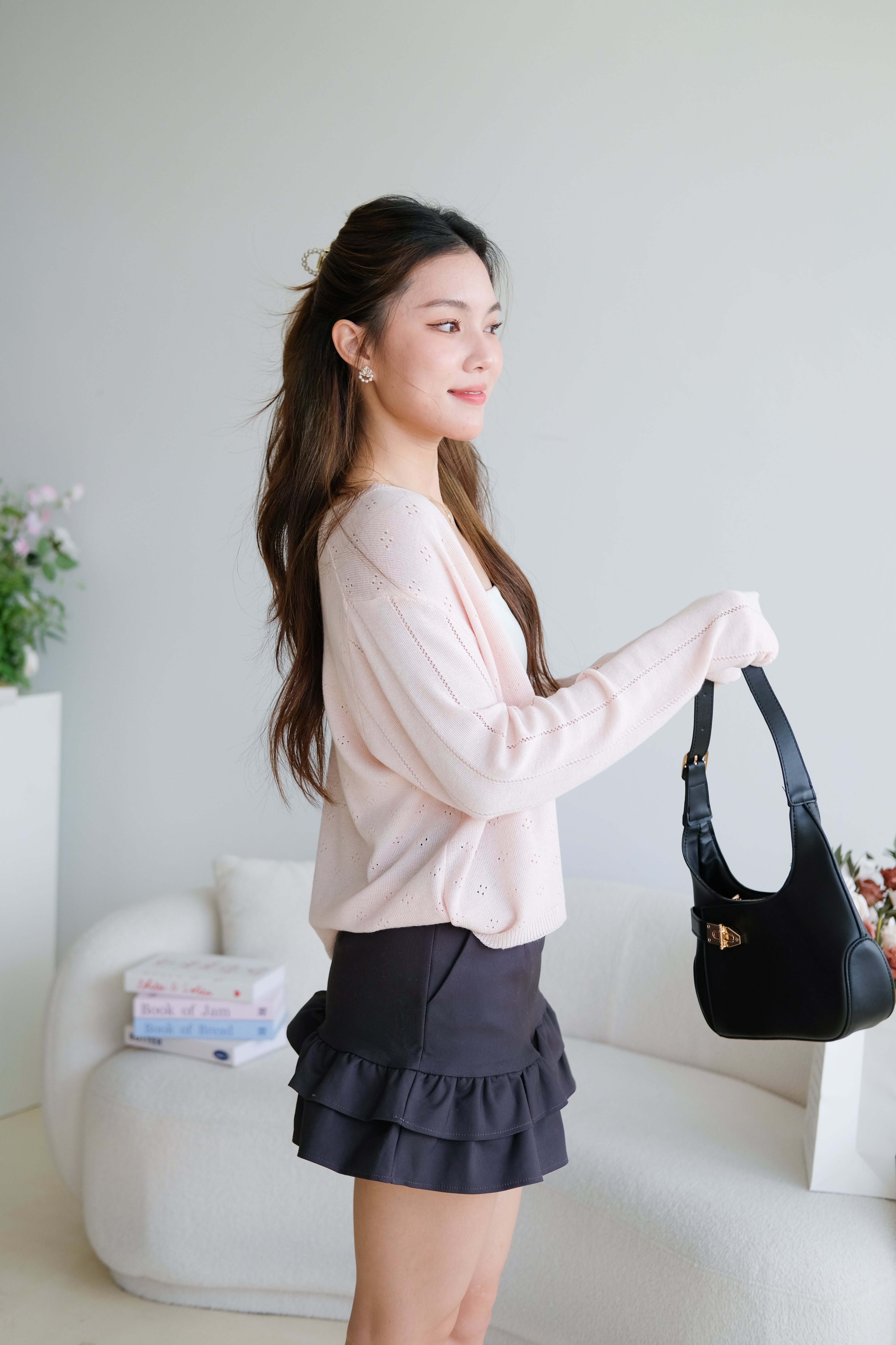 Kasley Light Knit Cardigan (Light Pink)