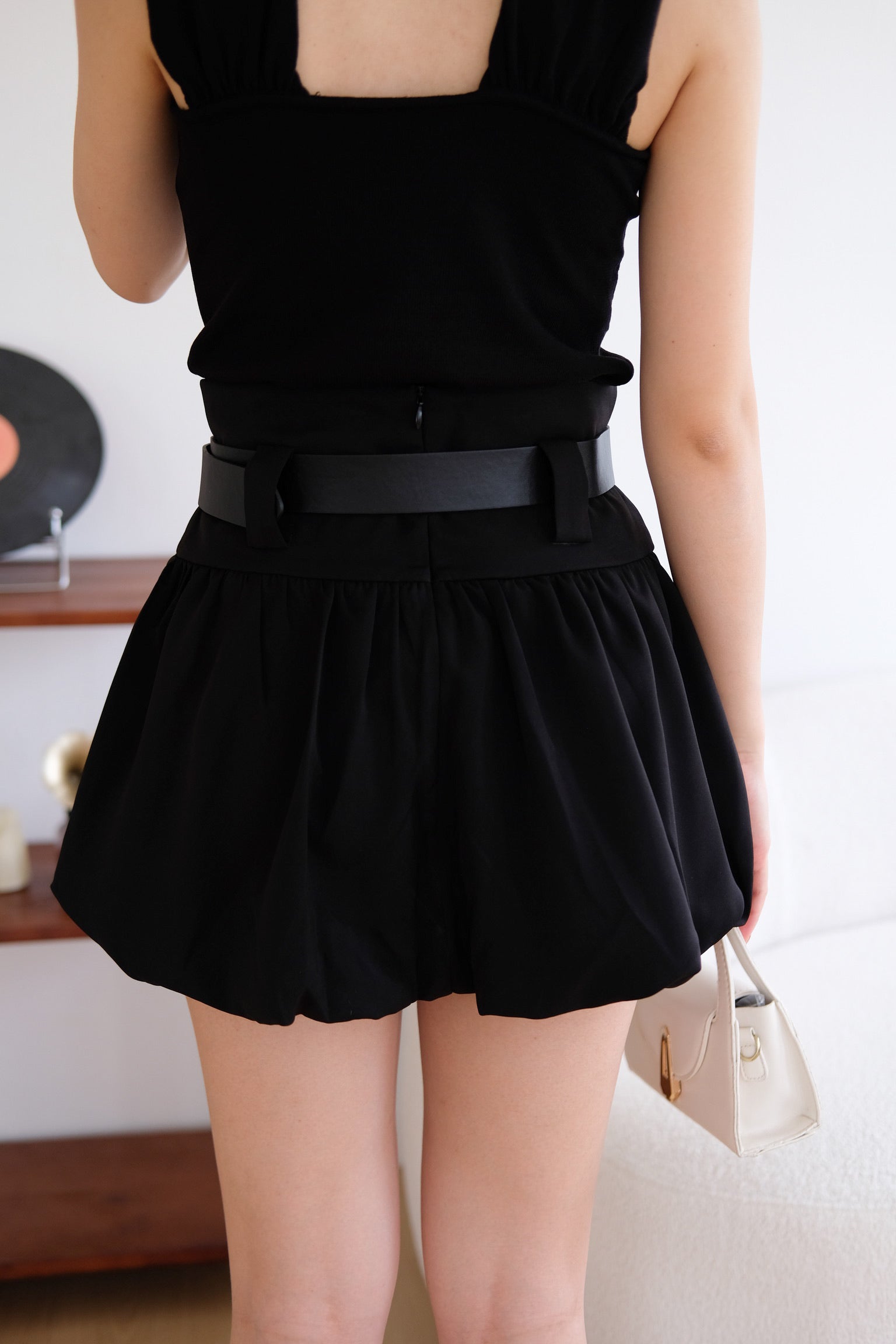 Rookie Belted Bubble Skirt (Black)