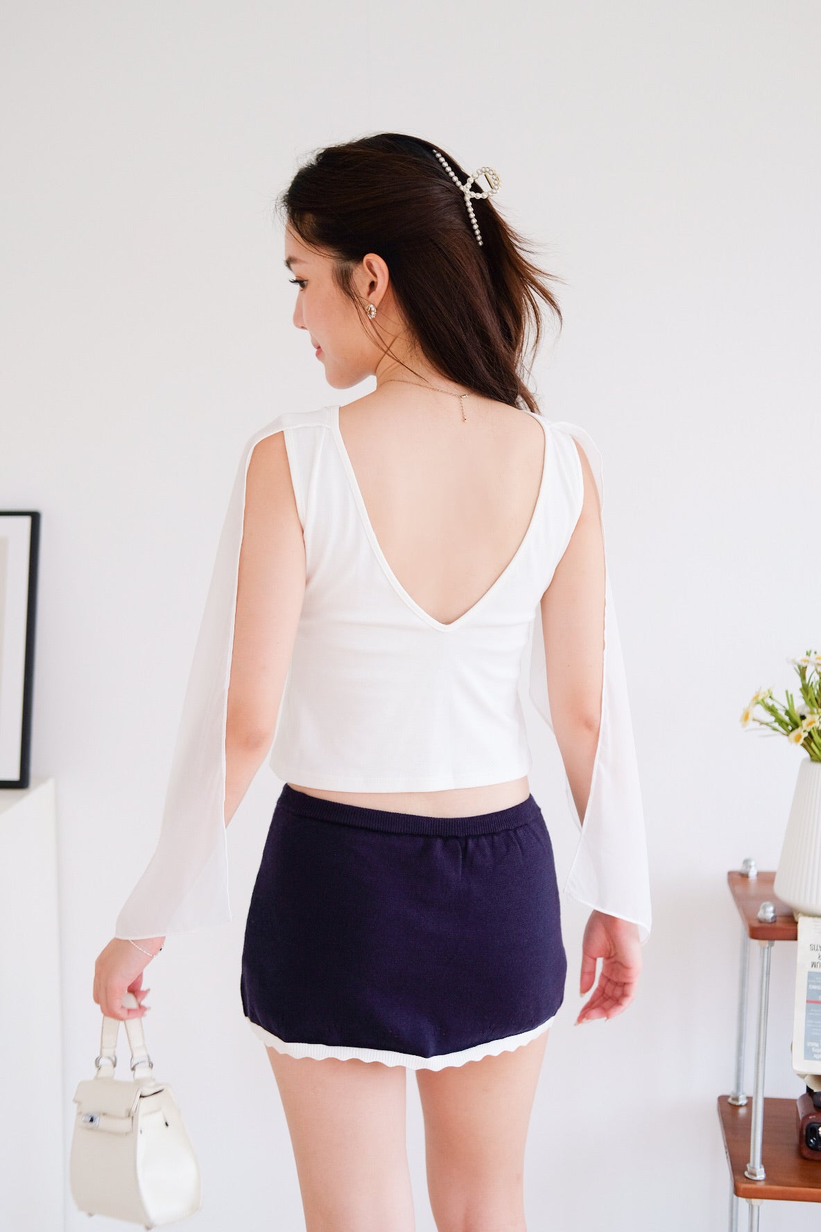 Lustre Cape Boatneck Top (White)