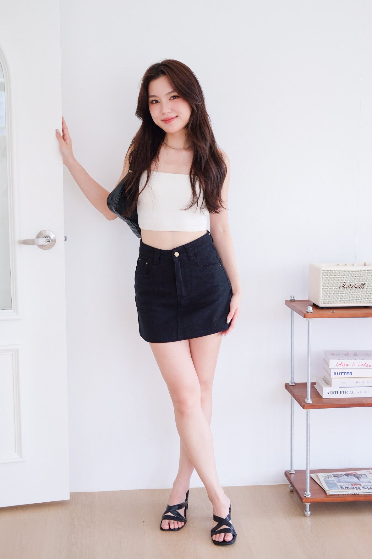 Levin Denim Skorts (Black)