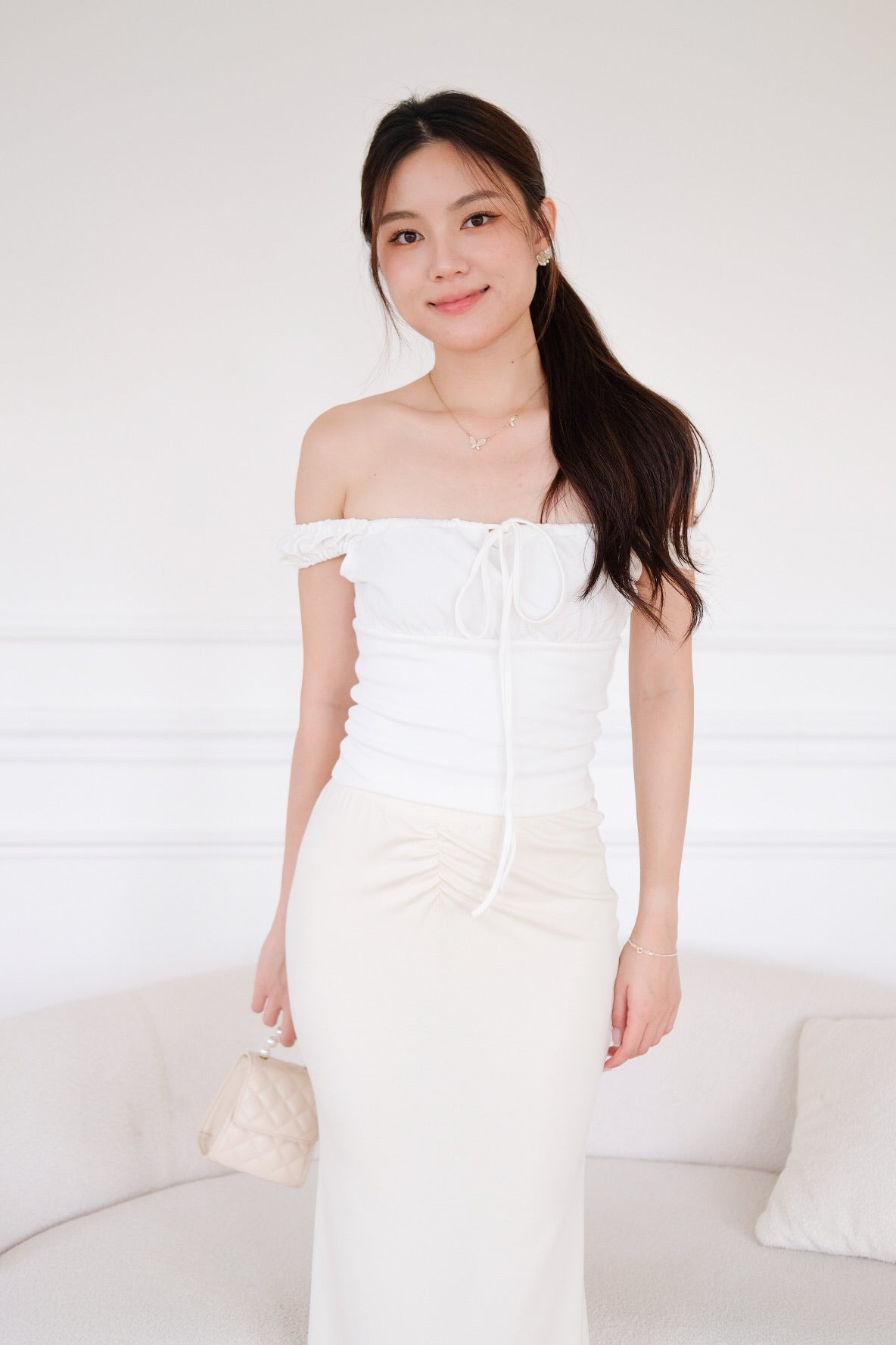 Gia Mermaid Maxi Skirt (Pale Yellow)