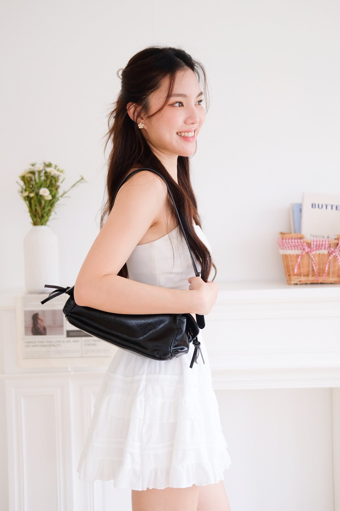 Geraldine Ruffle A Line Skirt (White)