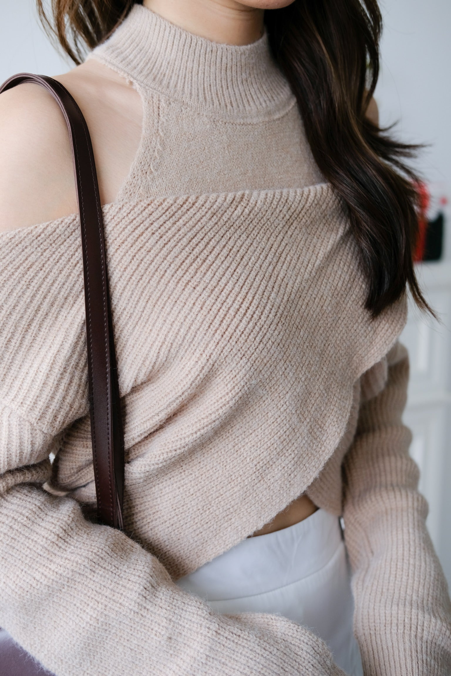 Olivia 2-in-1 Knit Sweater Set (Khaki)