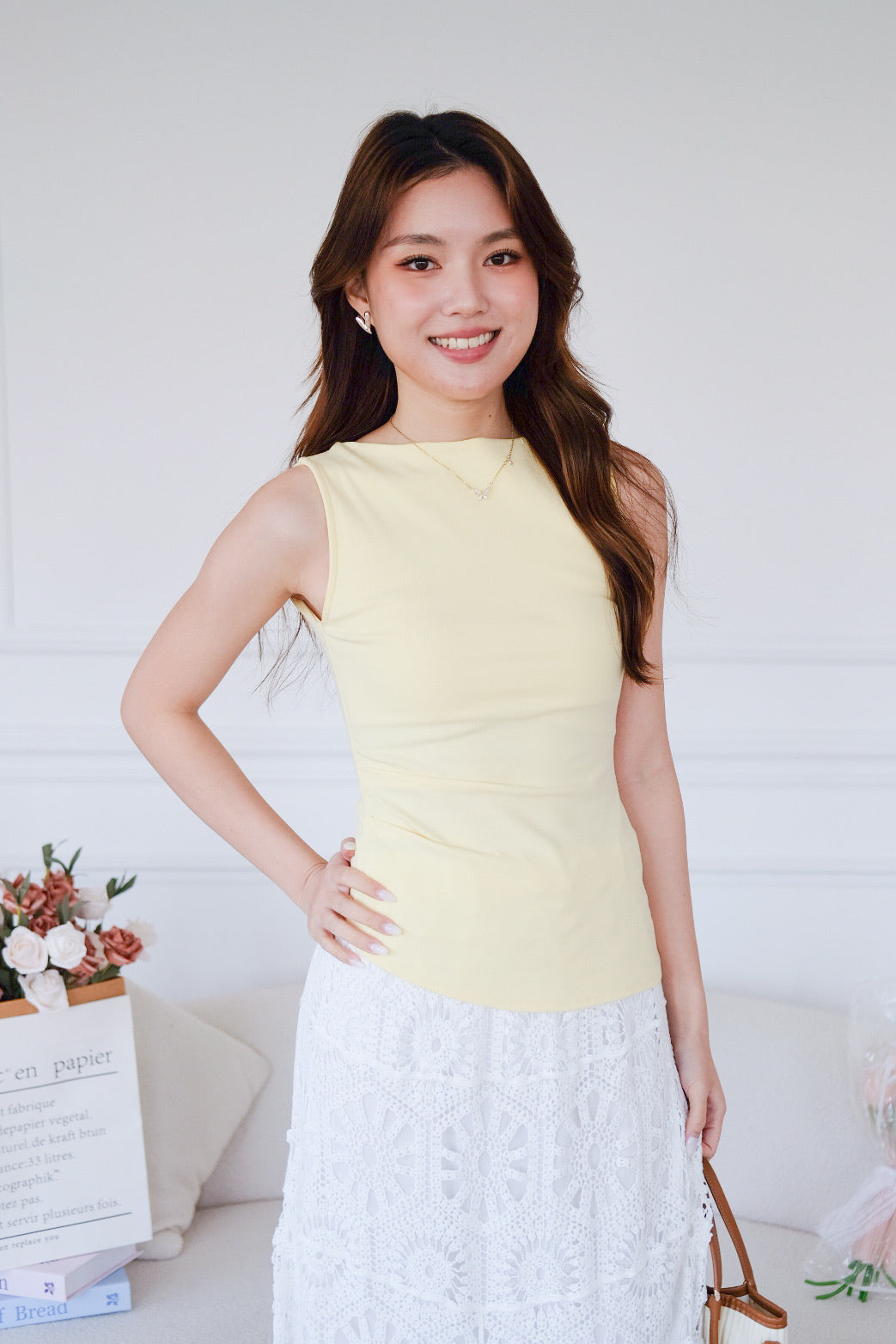 Levina Assymetrical Top (Light Yellow)