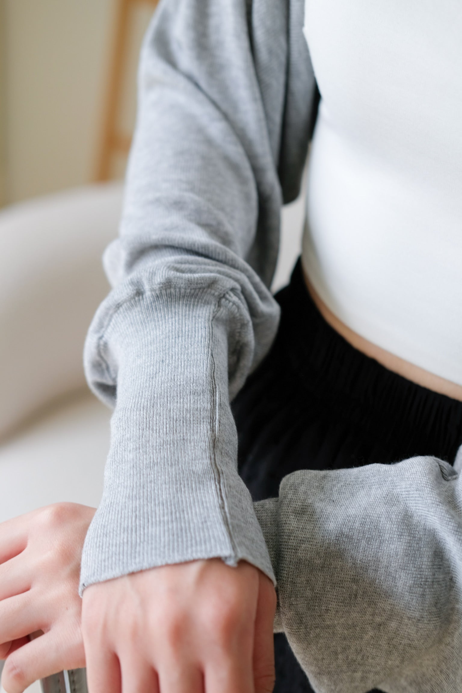 Blaire Bolero Cotton Cardigan (Grey)