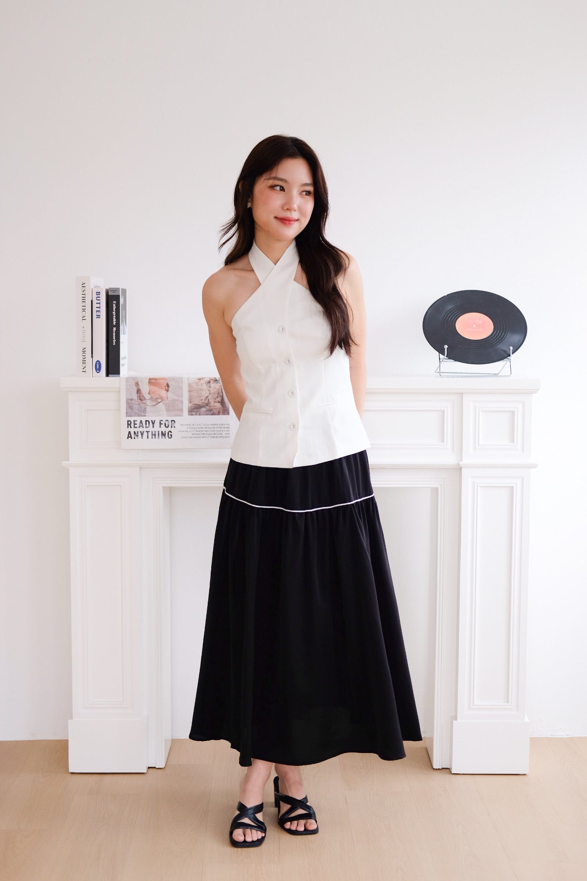 Angie Criss Cross Padded Top (White)