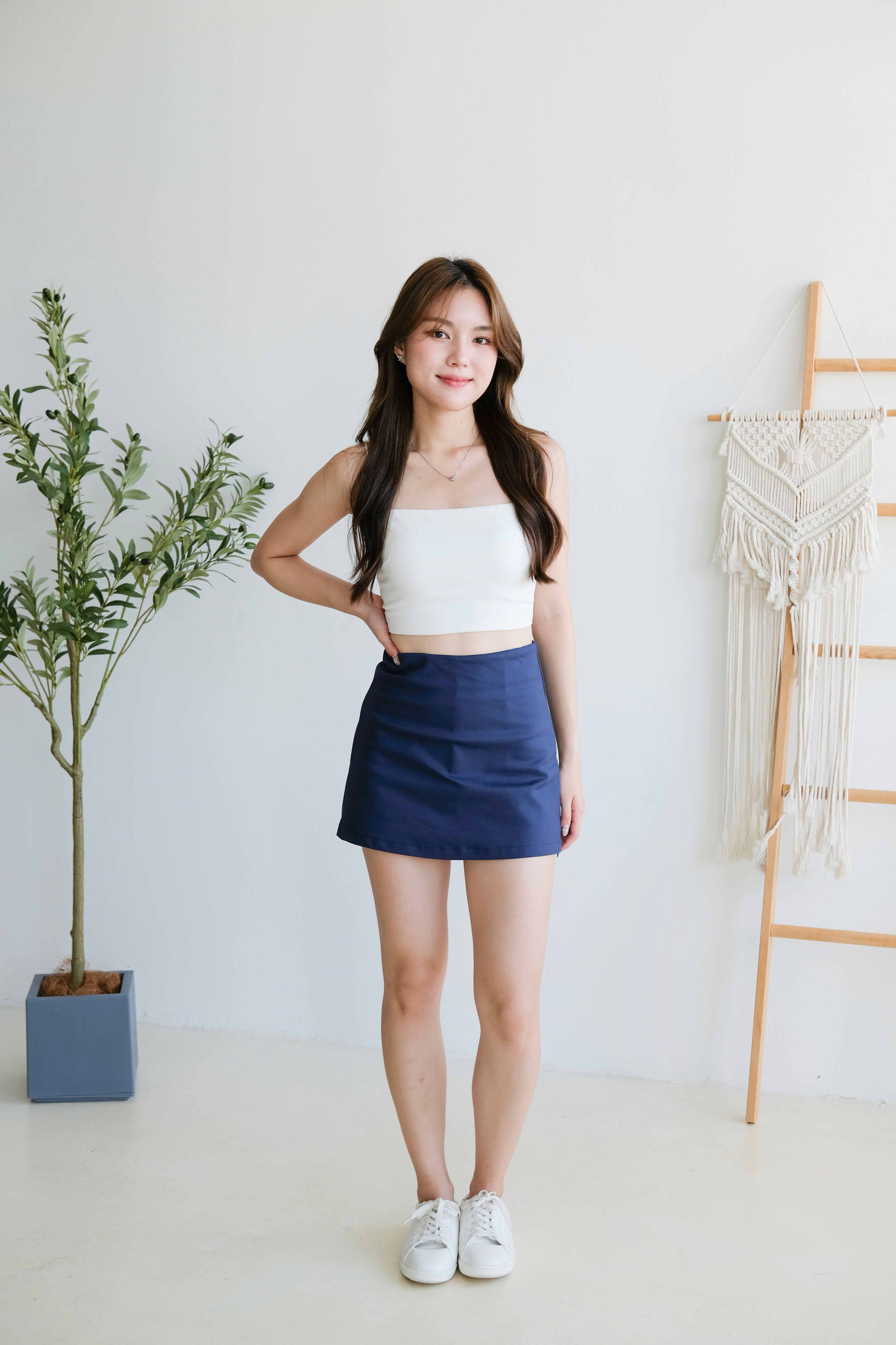 Kelsey Multi Zipper Skorts (Navy Blue)