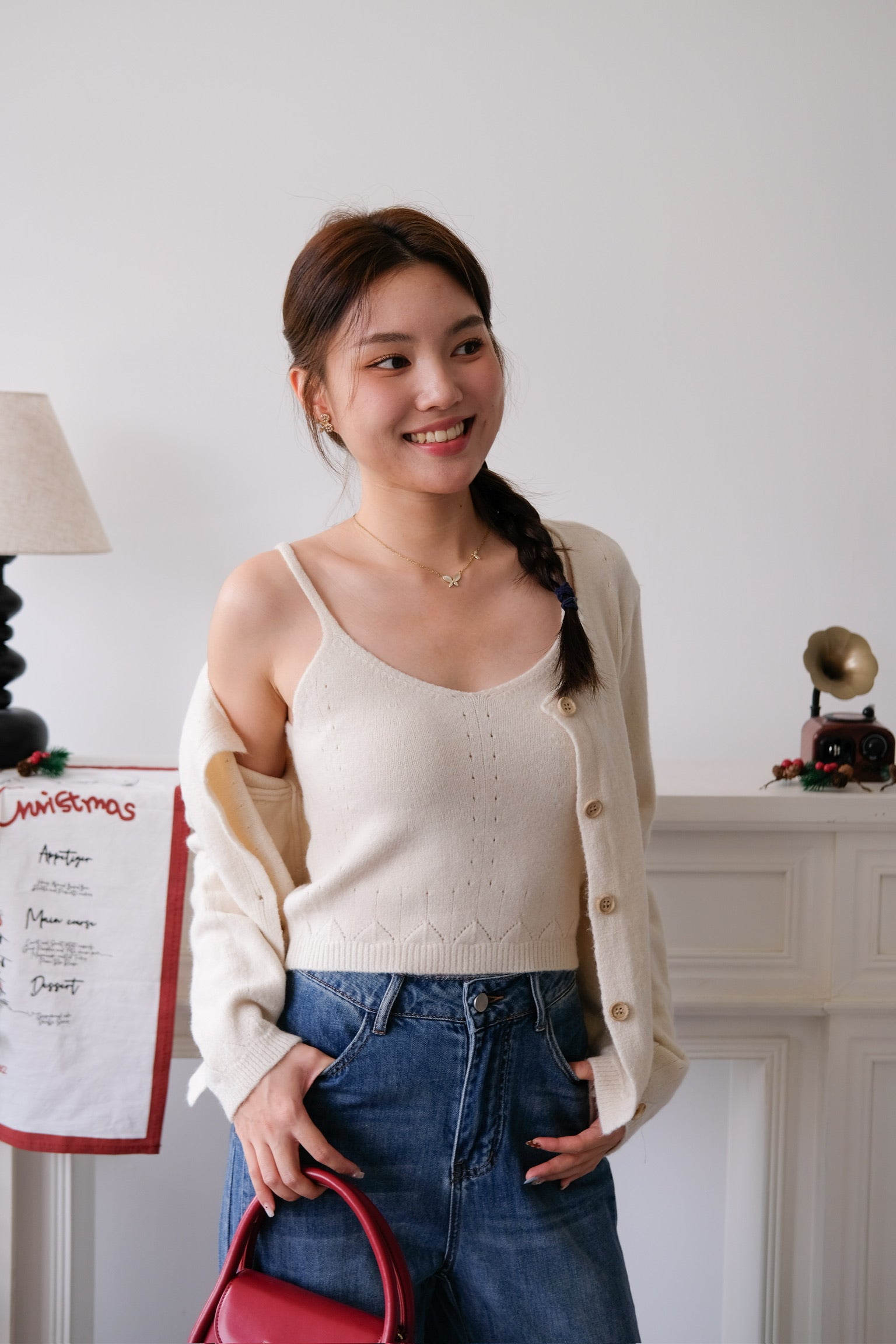 Nicole 2-in-1 Cardigan Set (Oat)