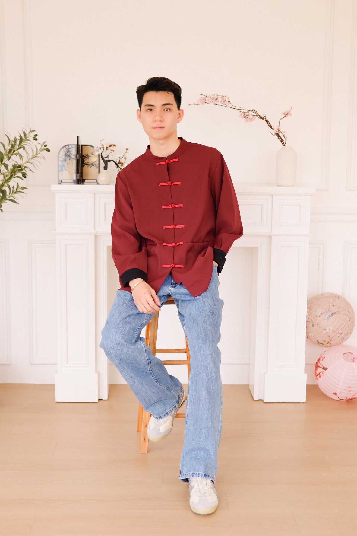 和正 Zheng Long Sleeves Samfu (Wine)