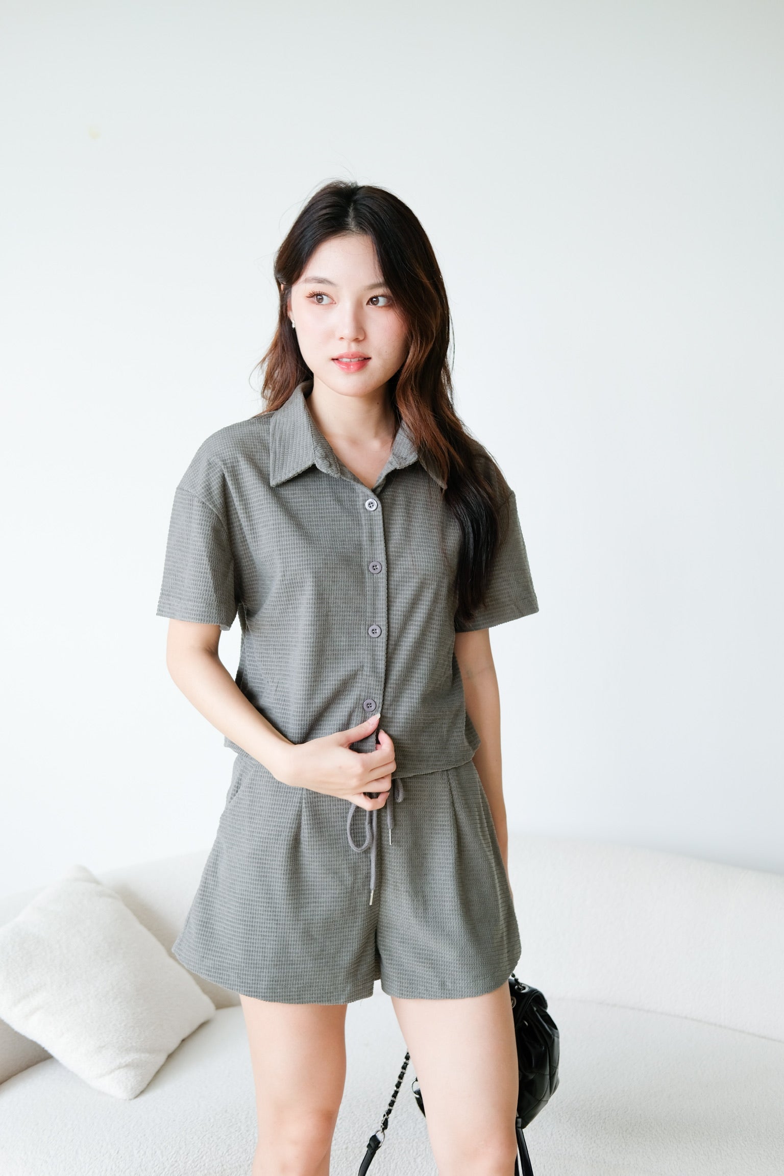 Jonah Shirt Lounge Set (Olive Fog)
