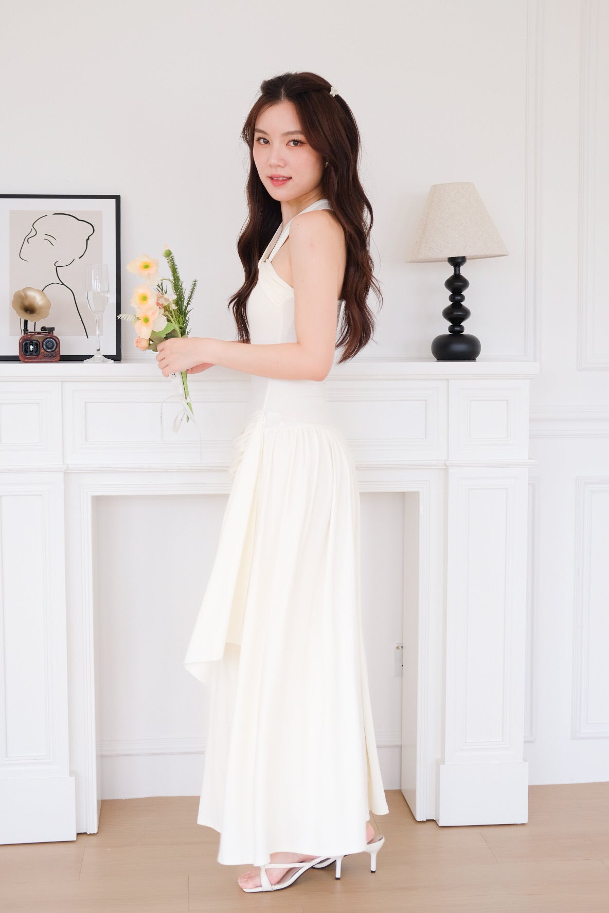 Jessy Toga Cotton Maxi Dress (Pastel Cream)