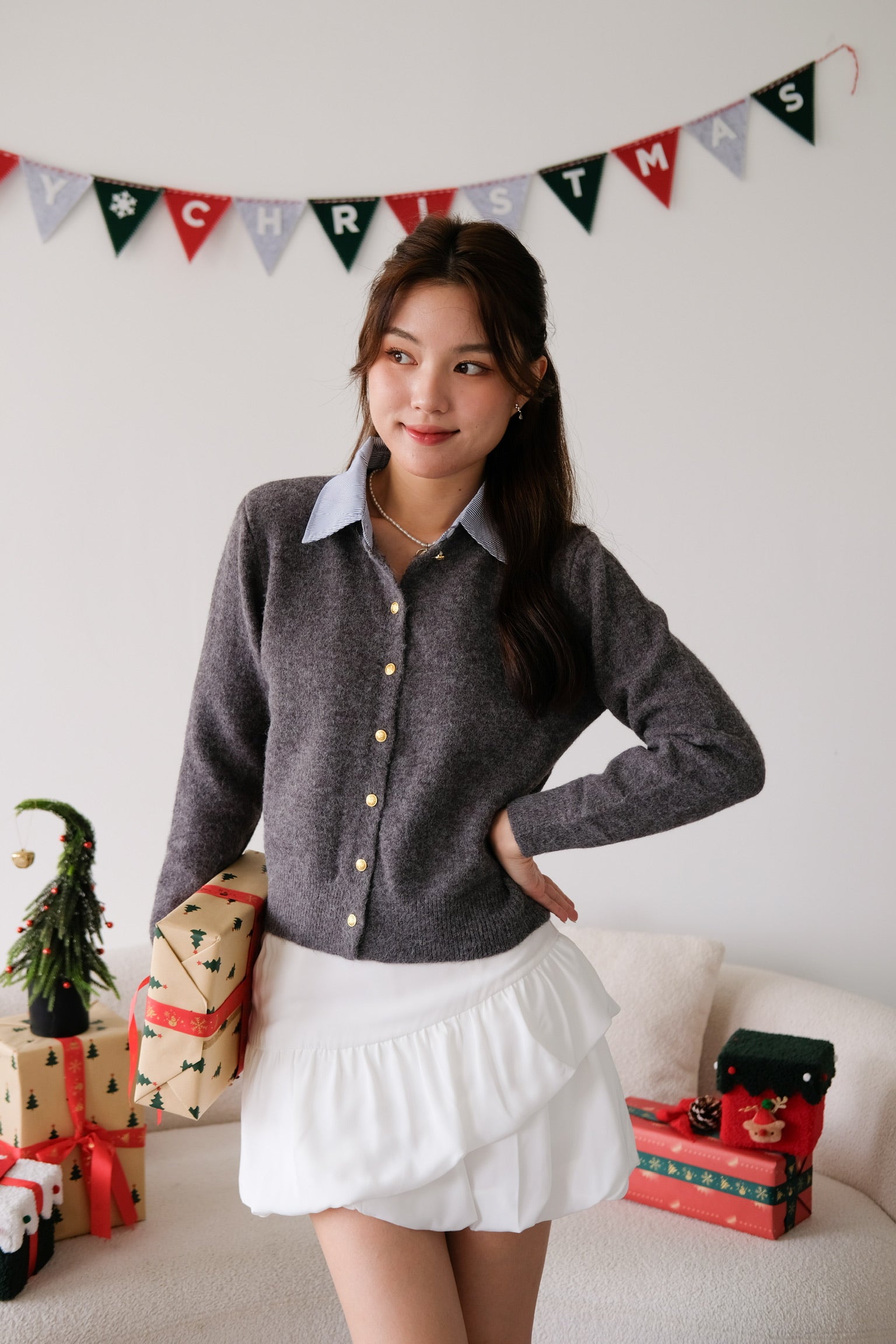 Celine Sweater Shirt (Dark Grey)