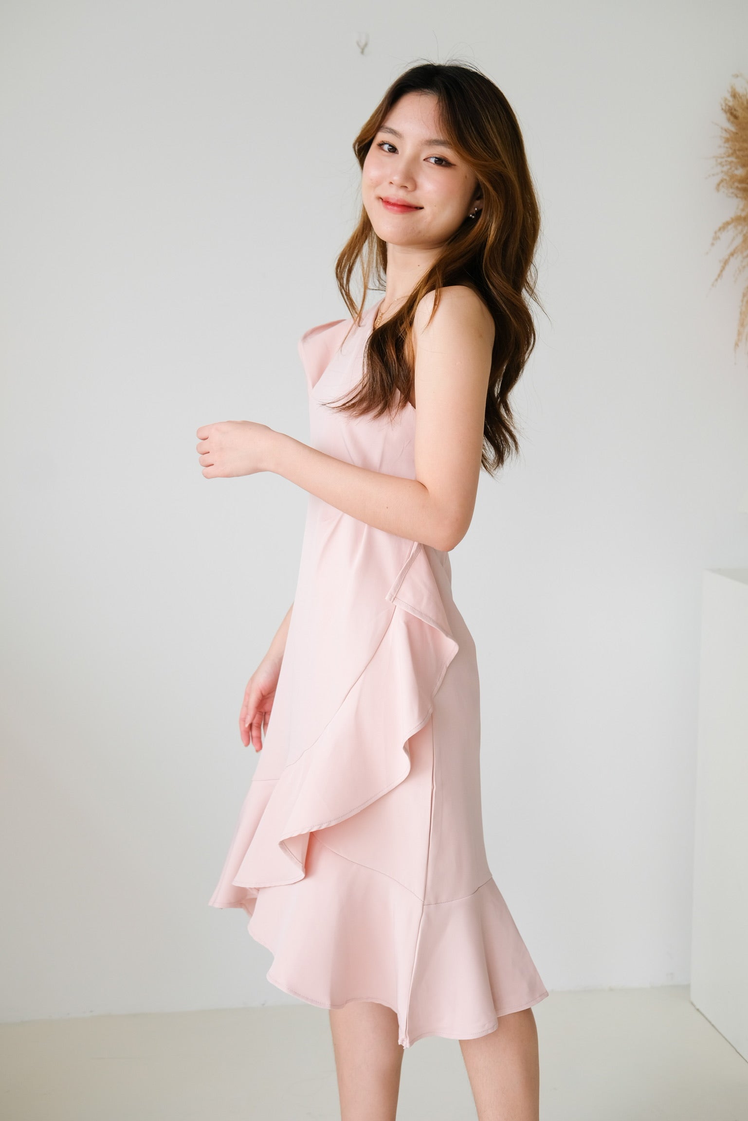 Bianca Toga Ruffle Dress (Pink)