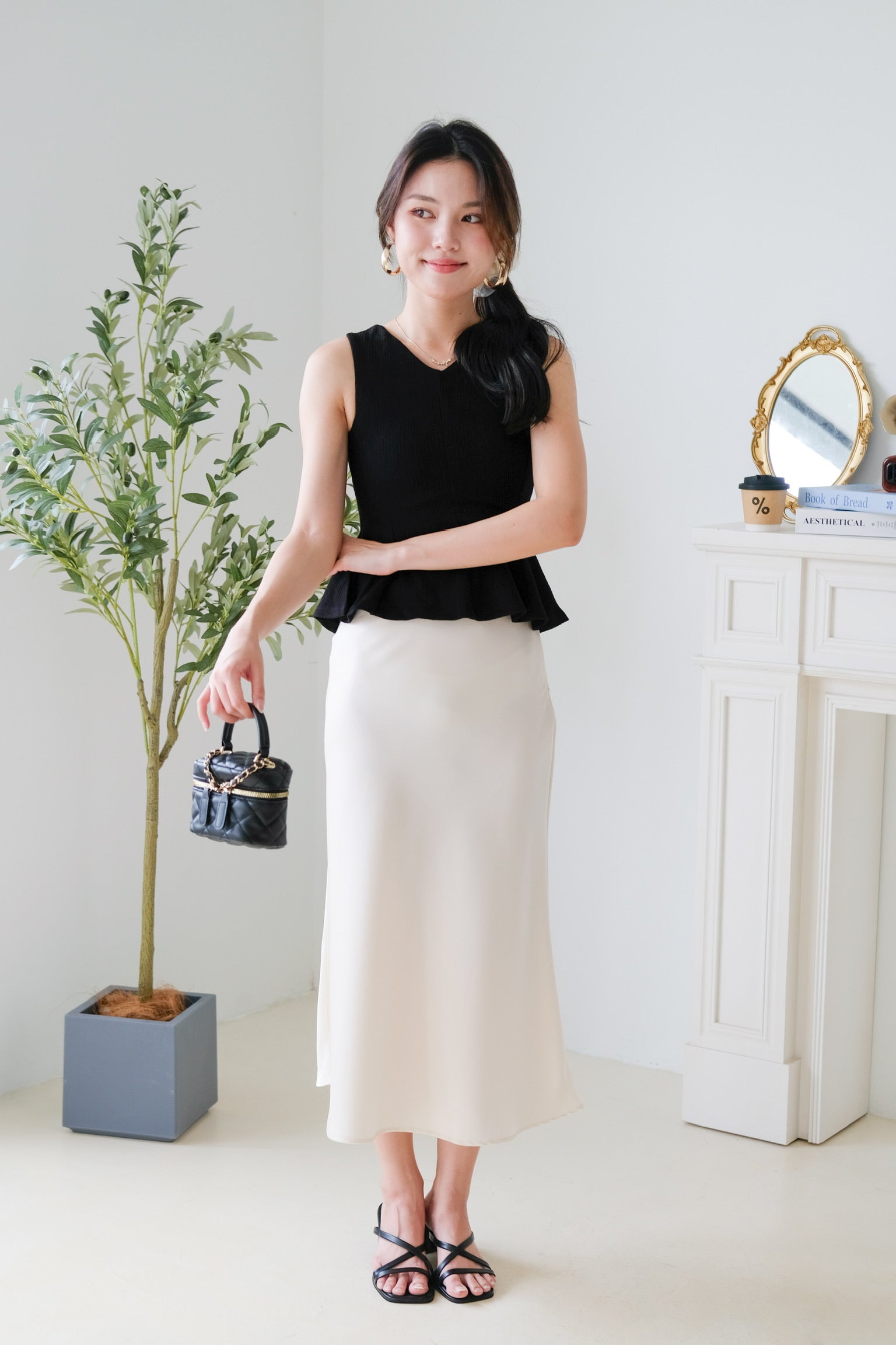 Poppy Peplum Top (Black)