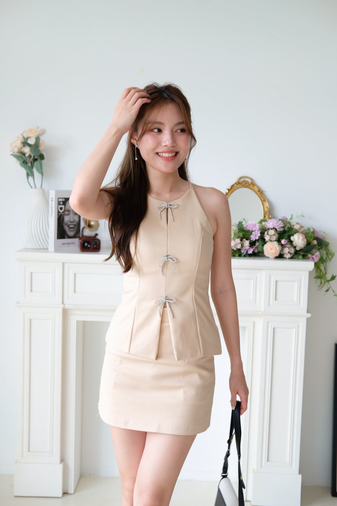 Lucinda Halter Ribbon Set (Khaki)