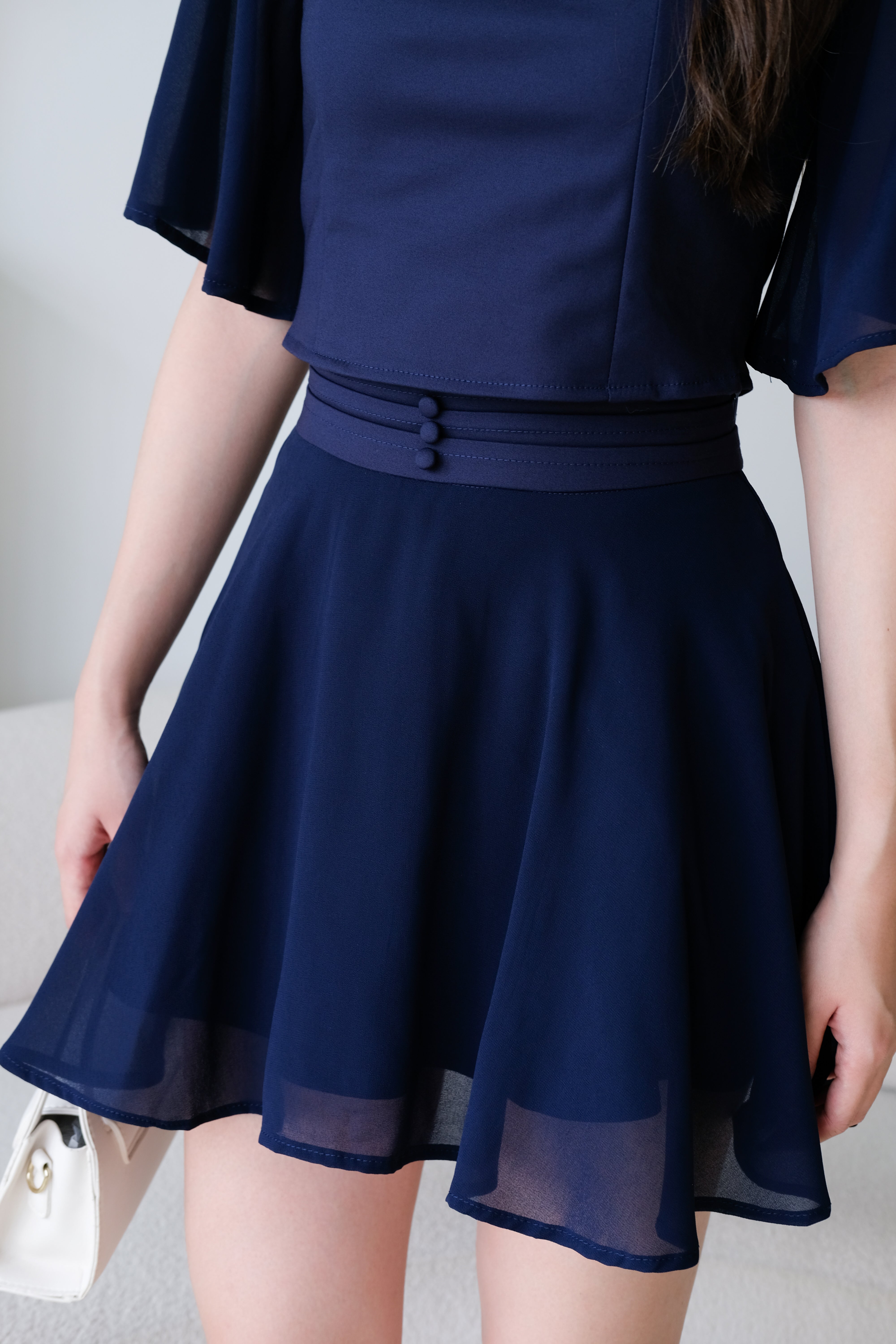 Caley Flutter Sleeves Set (Navy Blue)