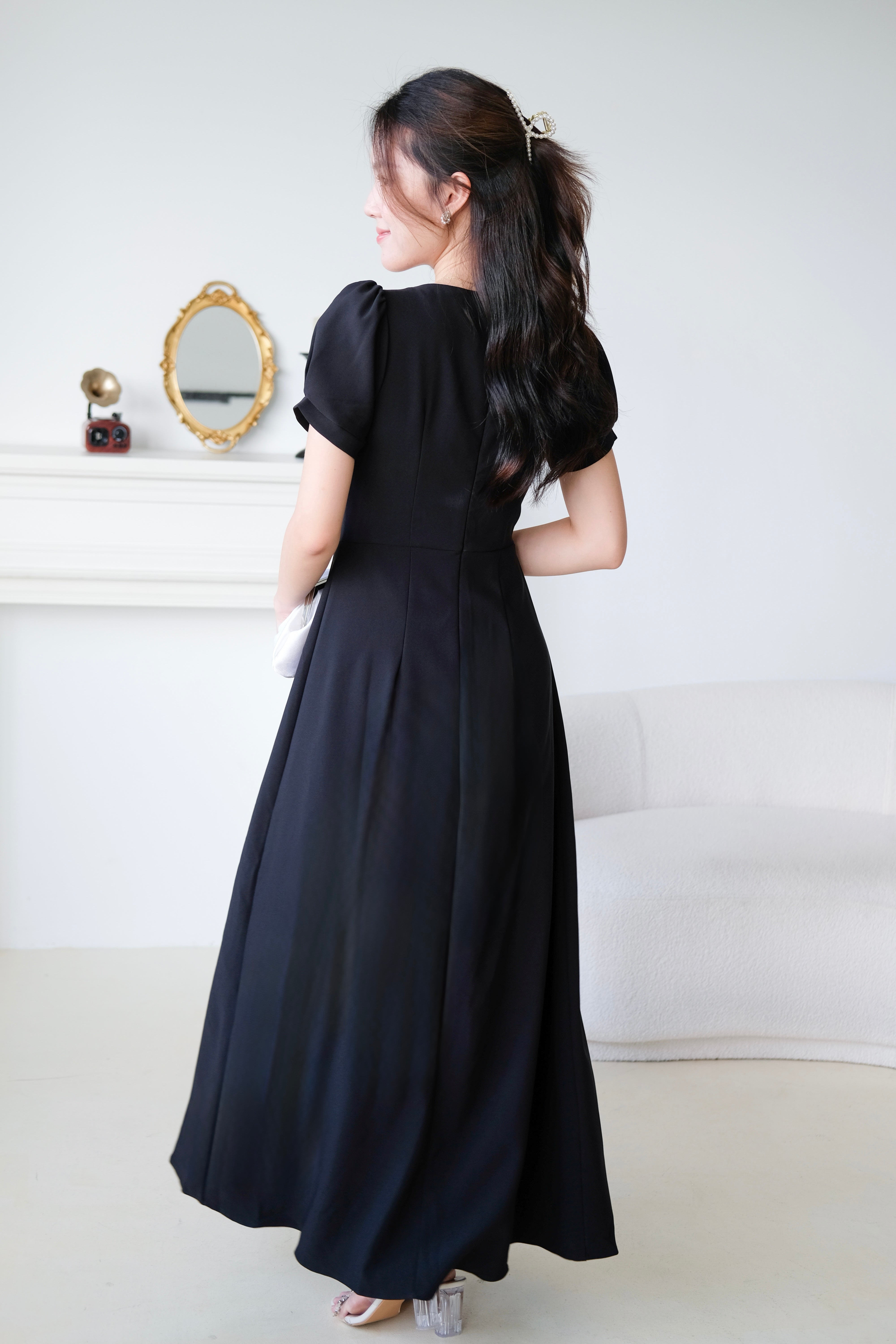 Sorelle Maxi Dinner Dress (Black)