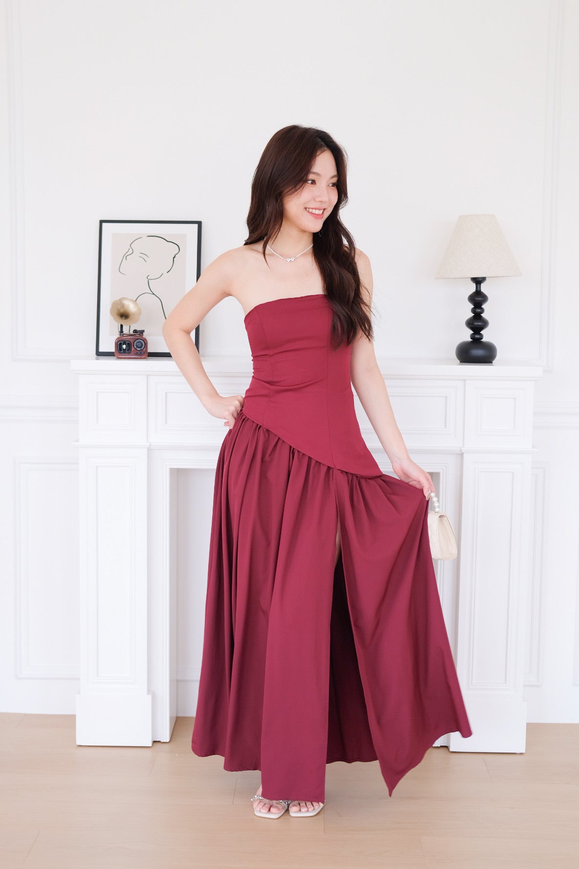 Kimberly Tube Sash Maxi Dress (Wine)