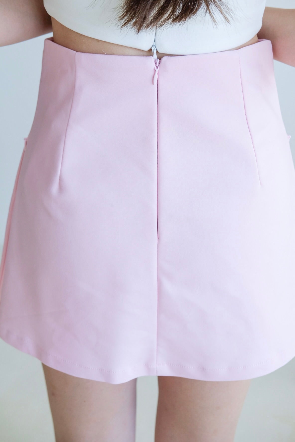 Kelsey Multi Zipper Skorts (Light Pink)