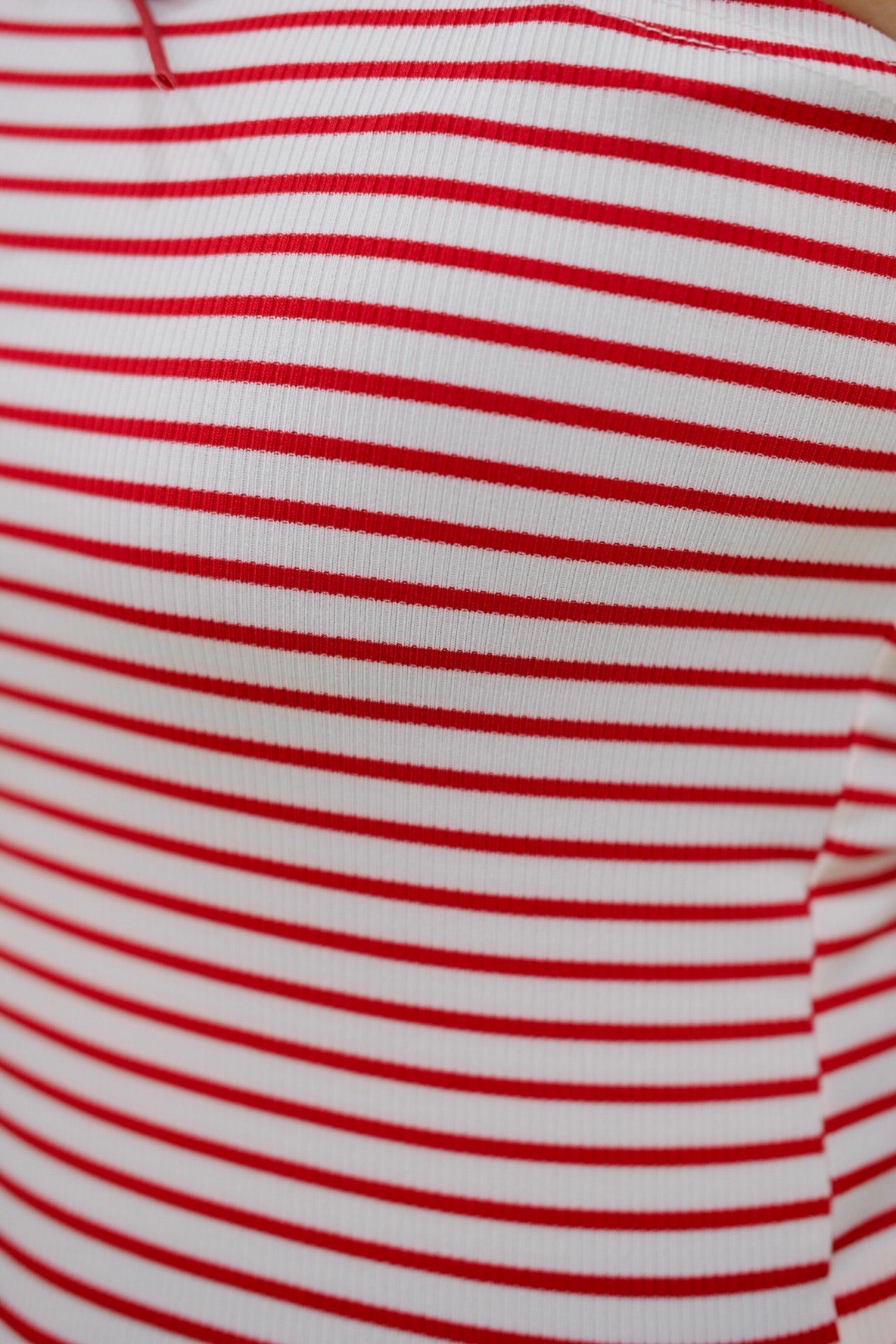 Red Stripes Cropped Tube Top
