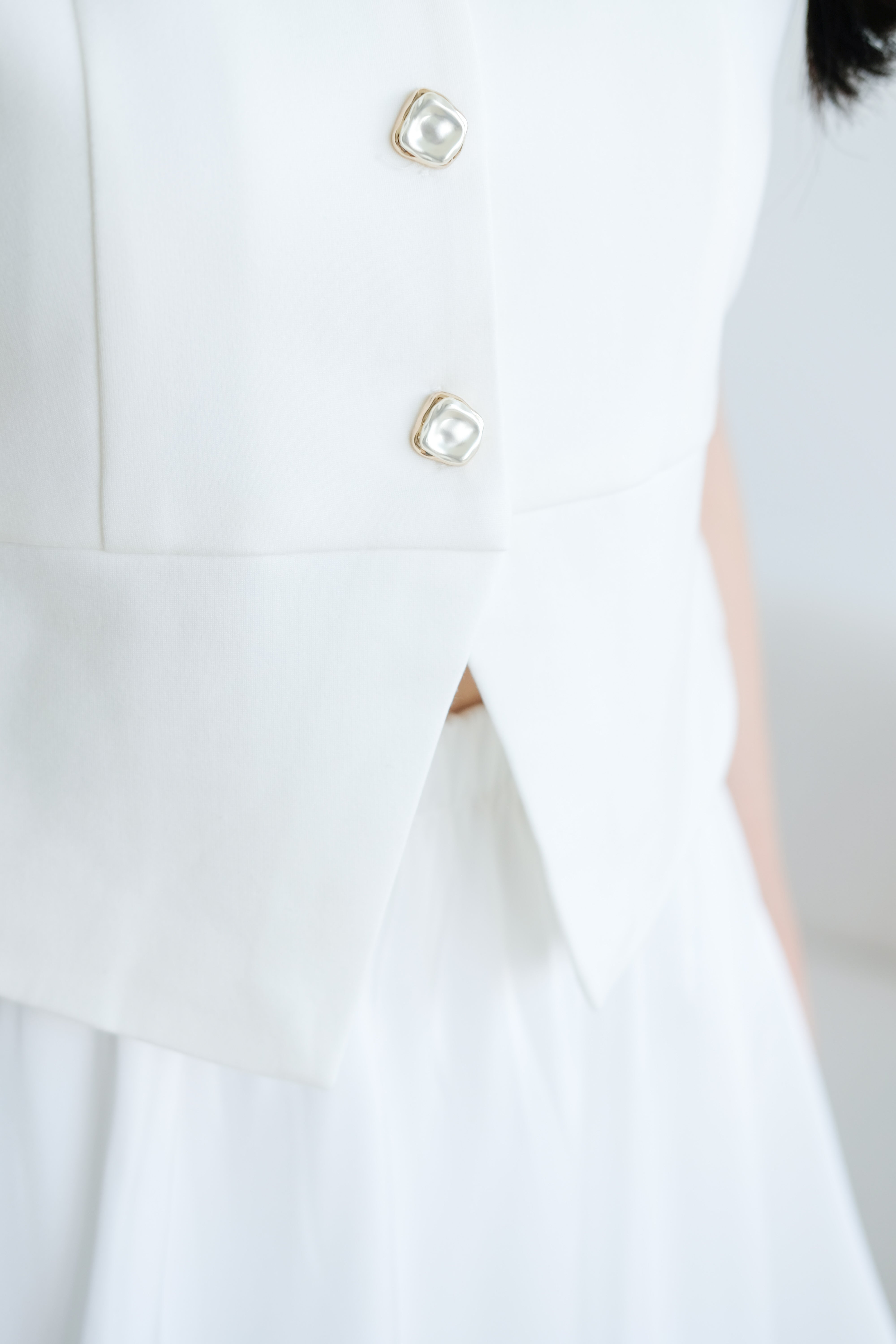 Valerie Round Neck Vest Top (White)