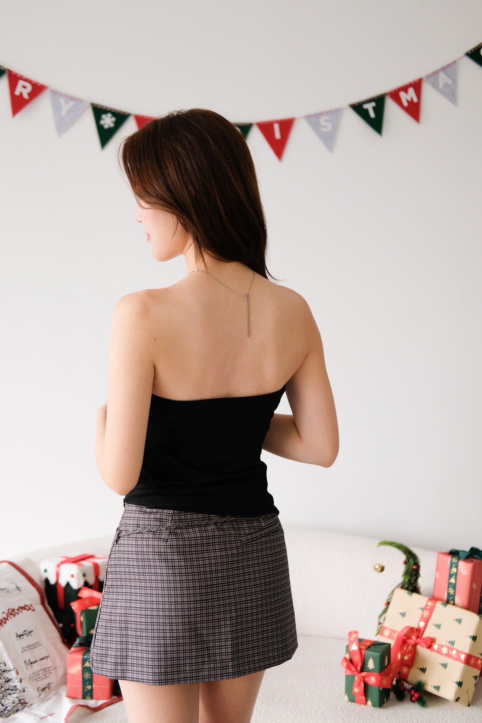 Porter Asymmetrical Tube Top (Black)