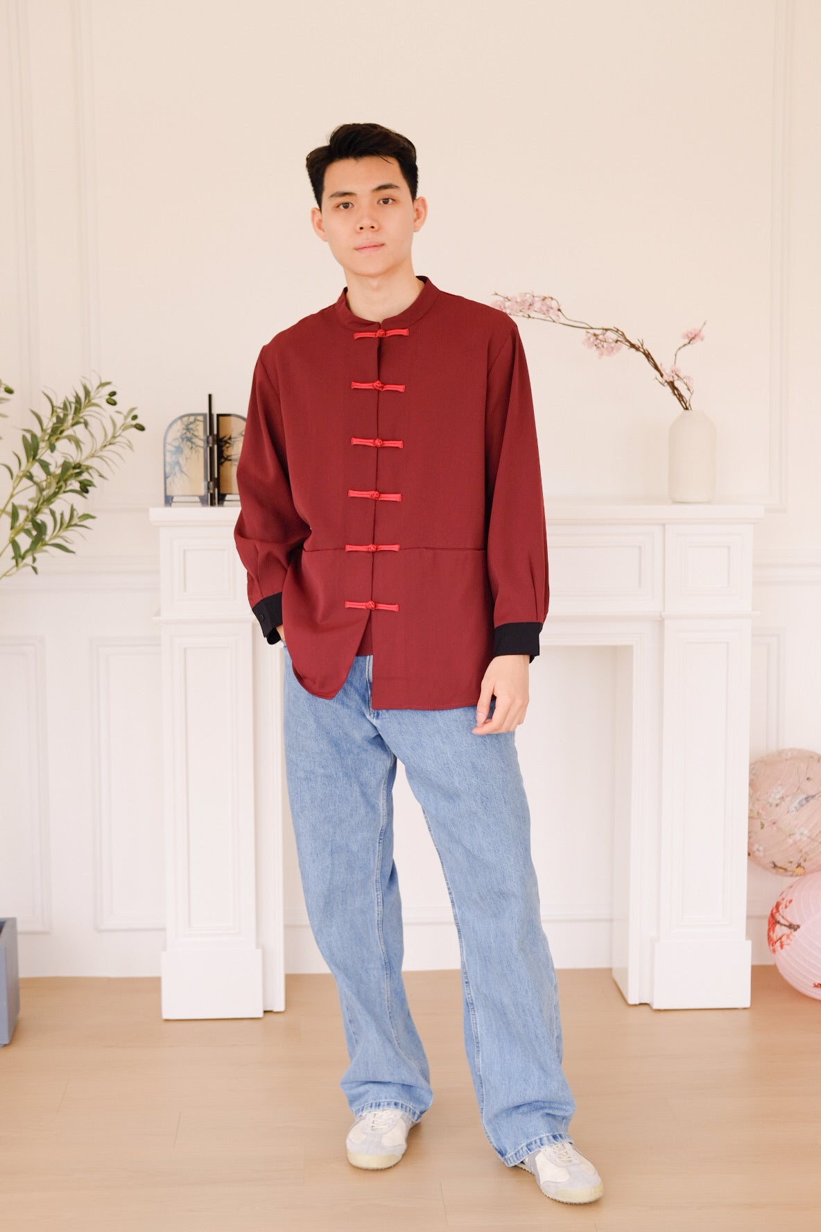 和正 Zheng Long Sleeves Samfu (Wine)