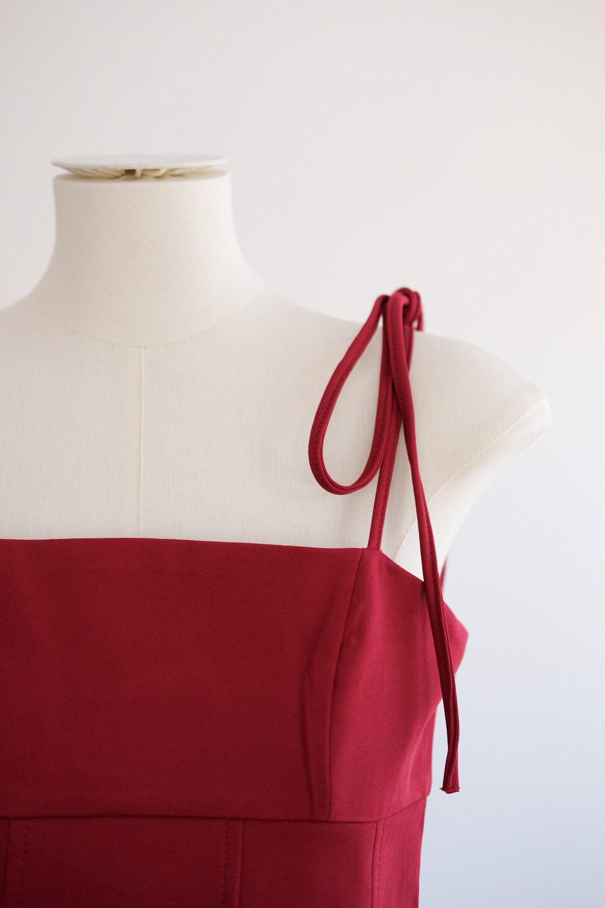 Red Ribbon Tie Flare Top
