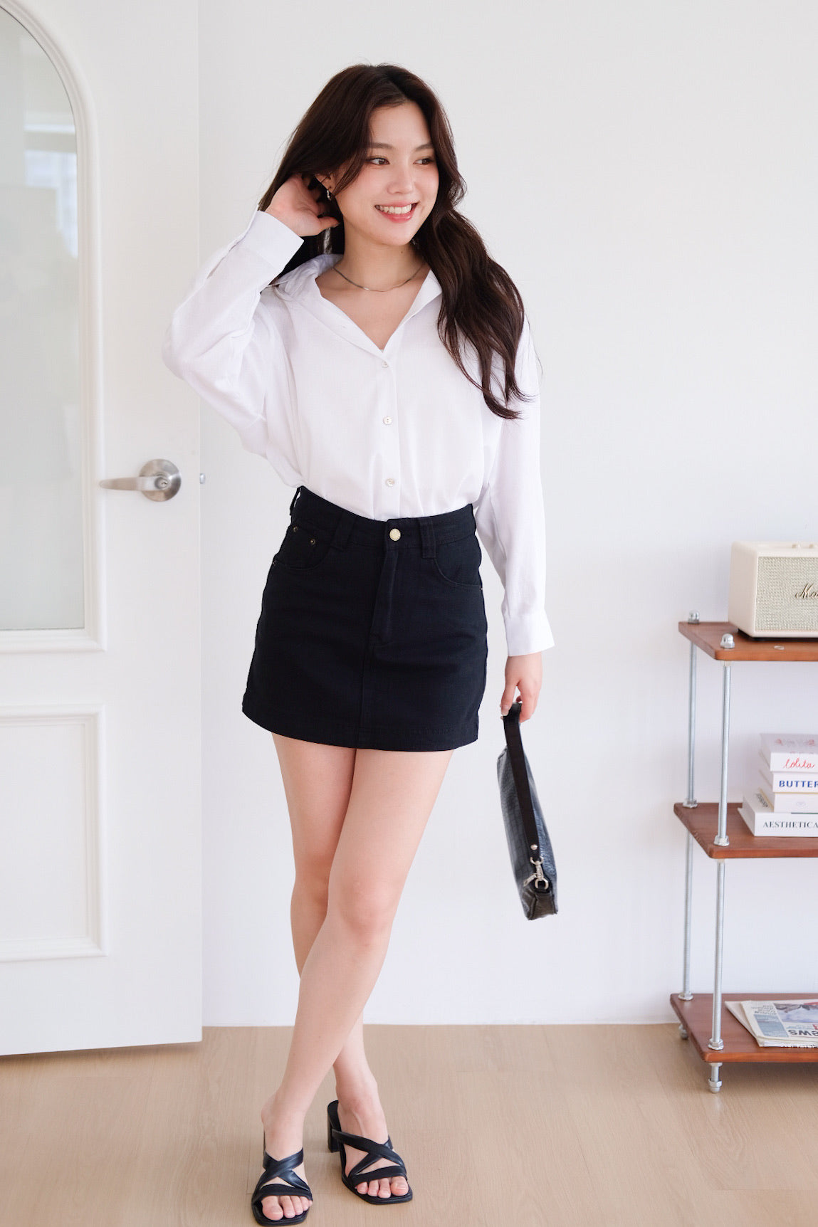 Downtown Linen Oversized Shirt (White)