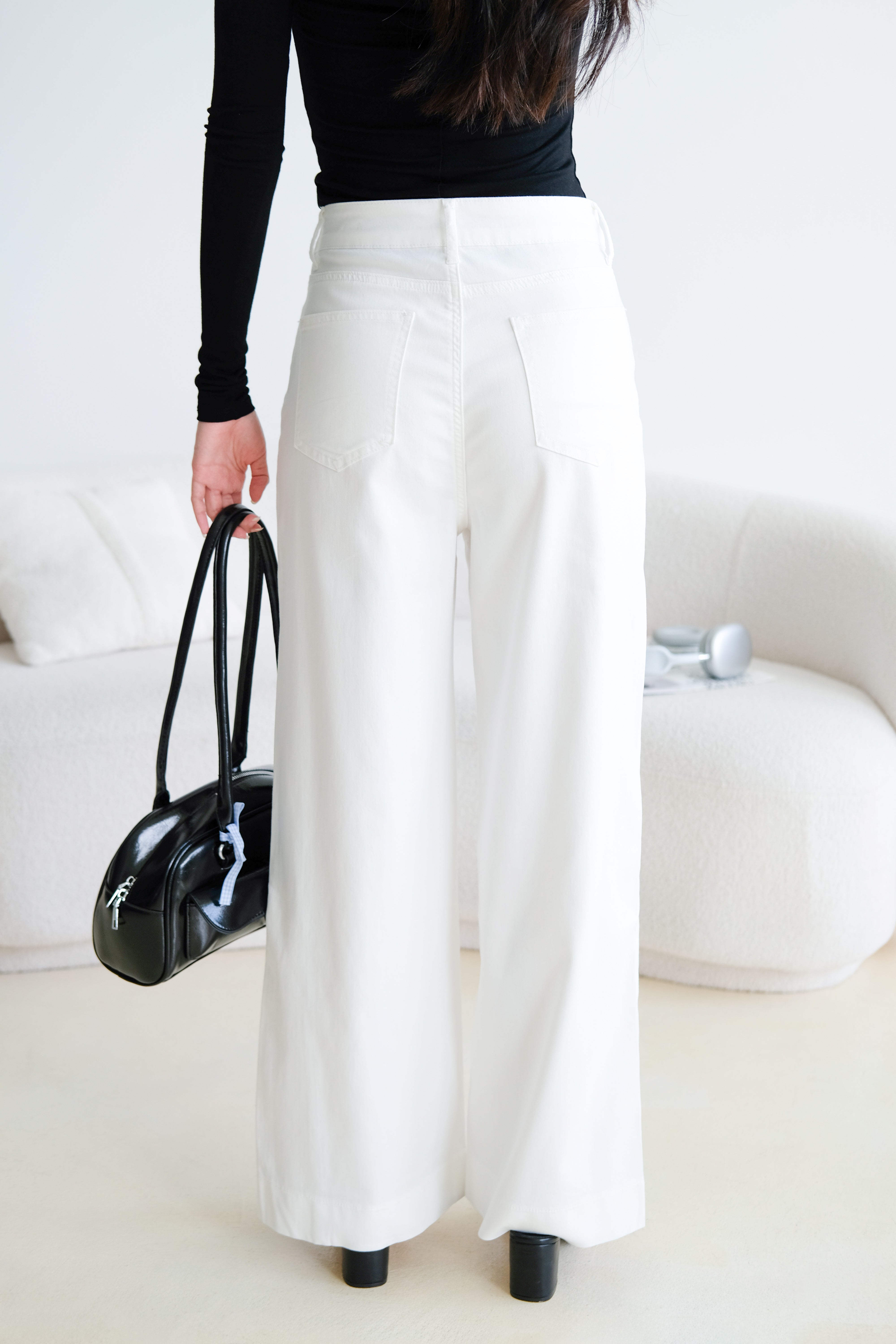 Time Out Flare Soft Denim Jeans (White)