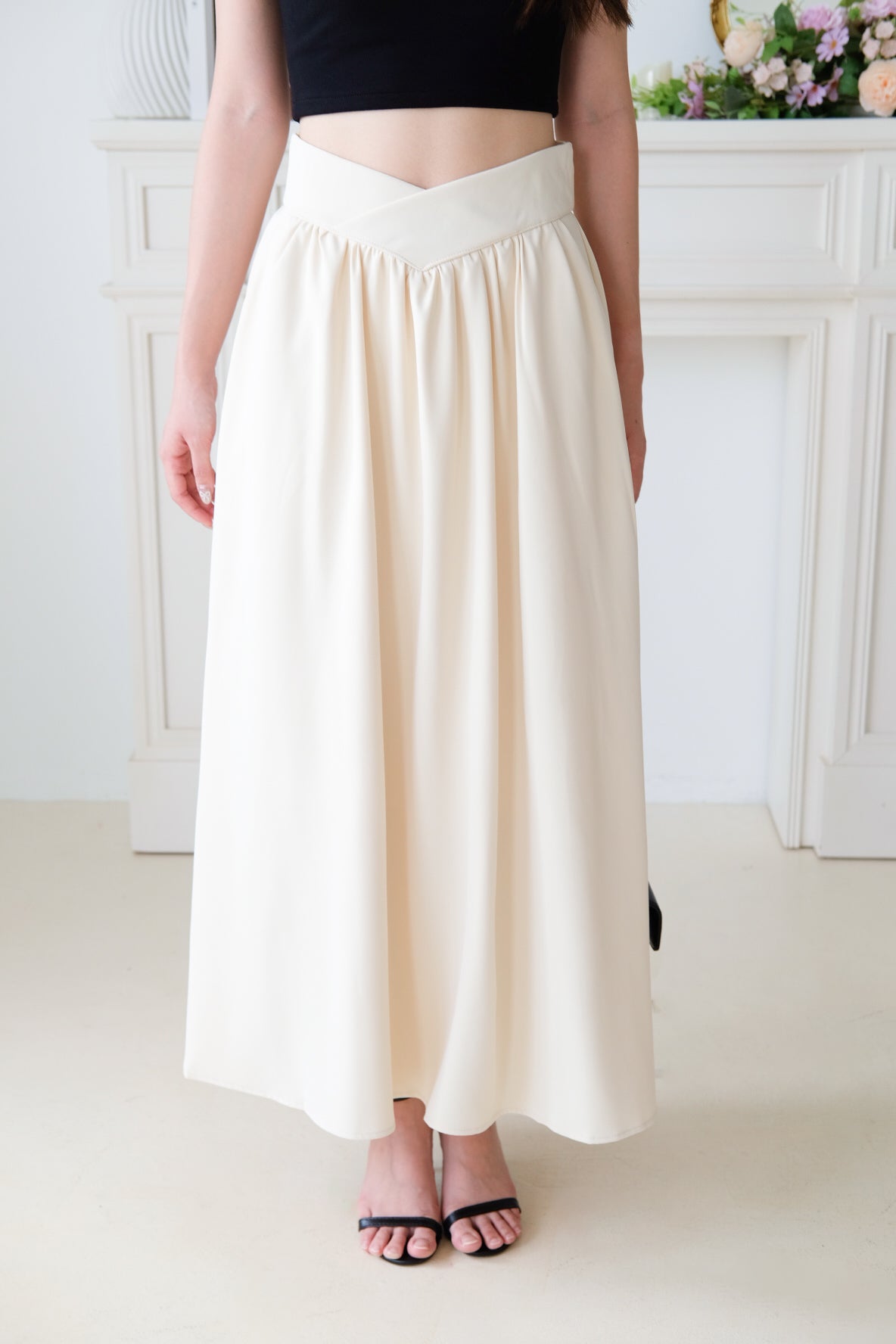 Sophina Skater Maxi Skirt (Cream)