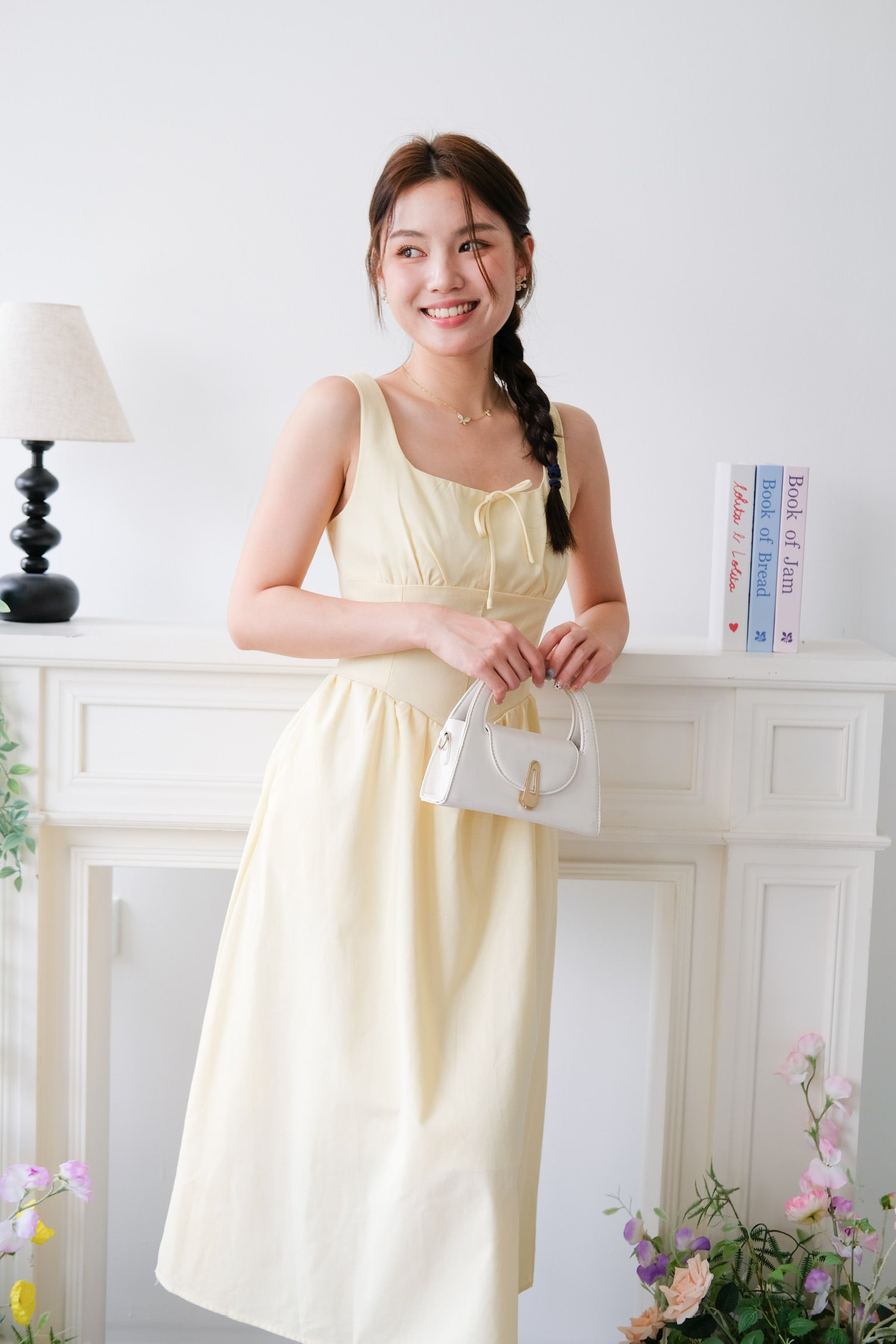 Carmie Thick Waist Midaxi Dress (Daffodil Yellow)