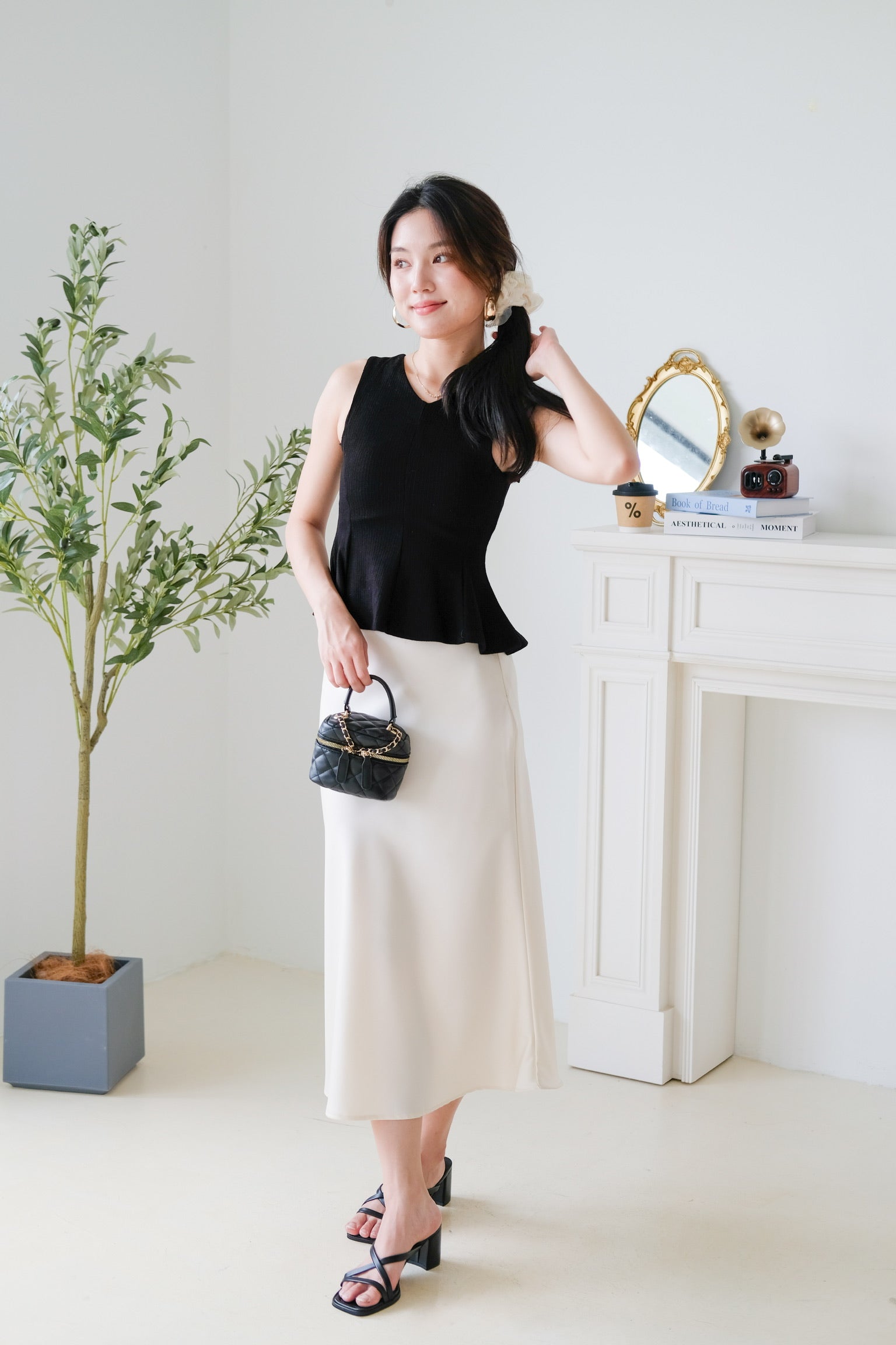Poppy Peplum Top (Black)