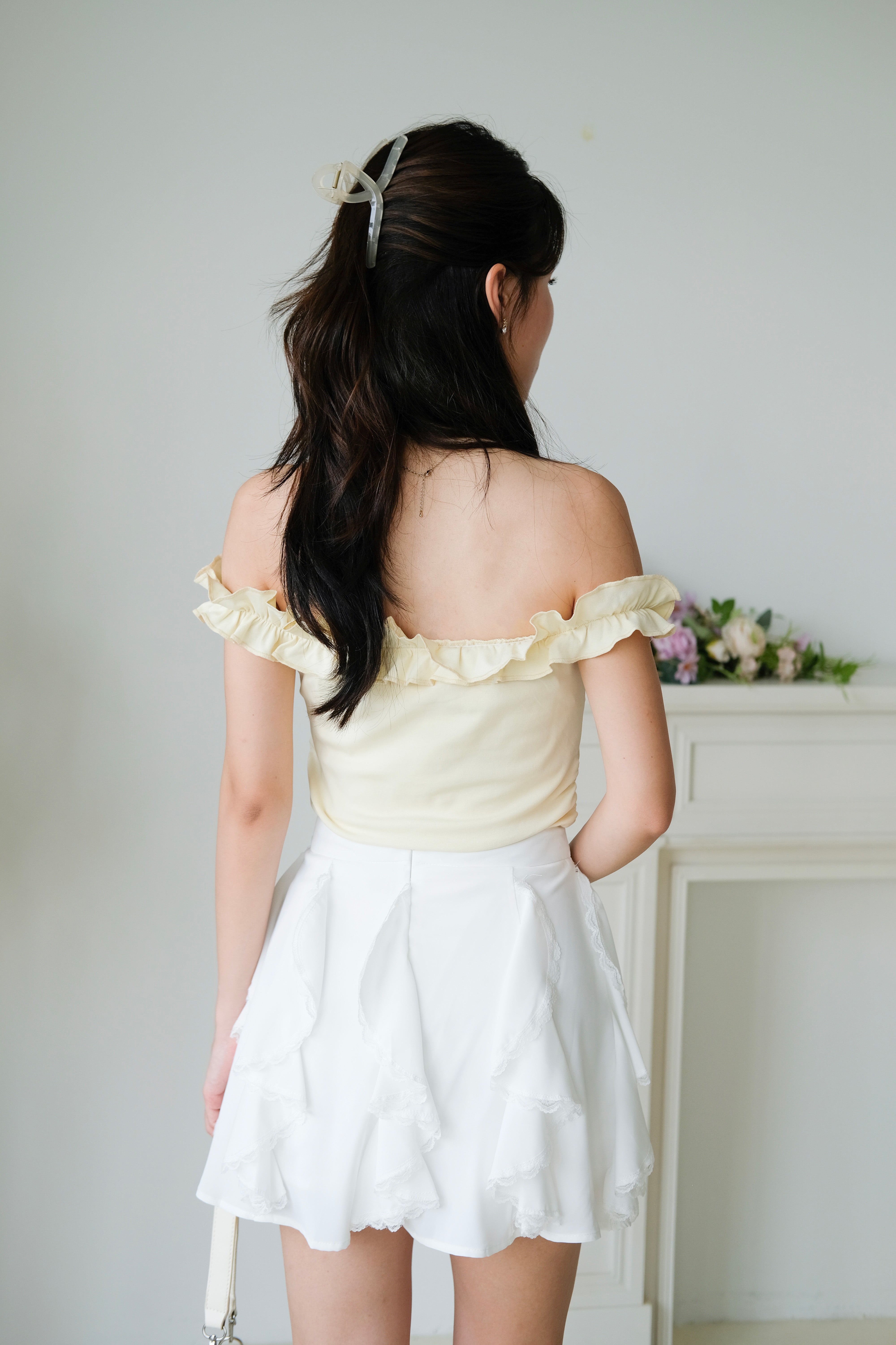 Layla Ruffle Off Shoulder (Butter Yellow)