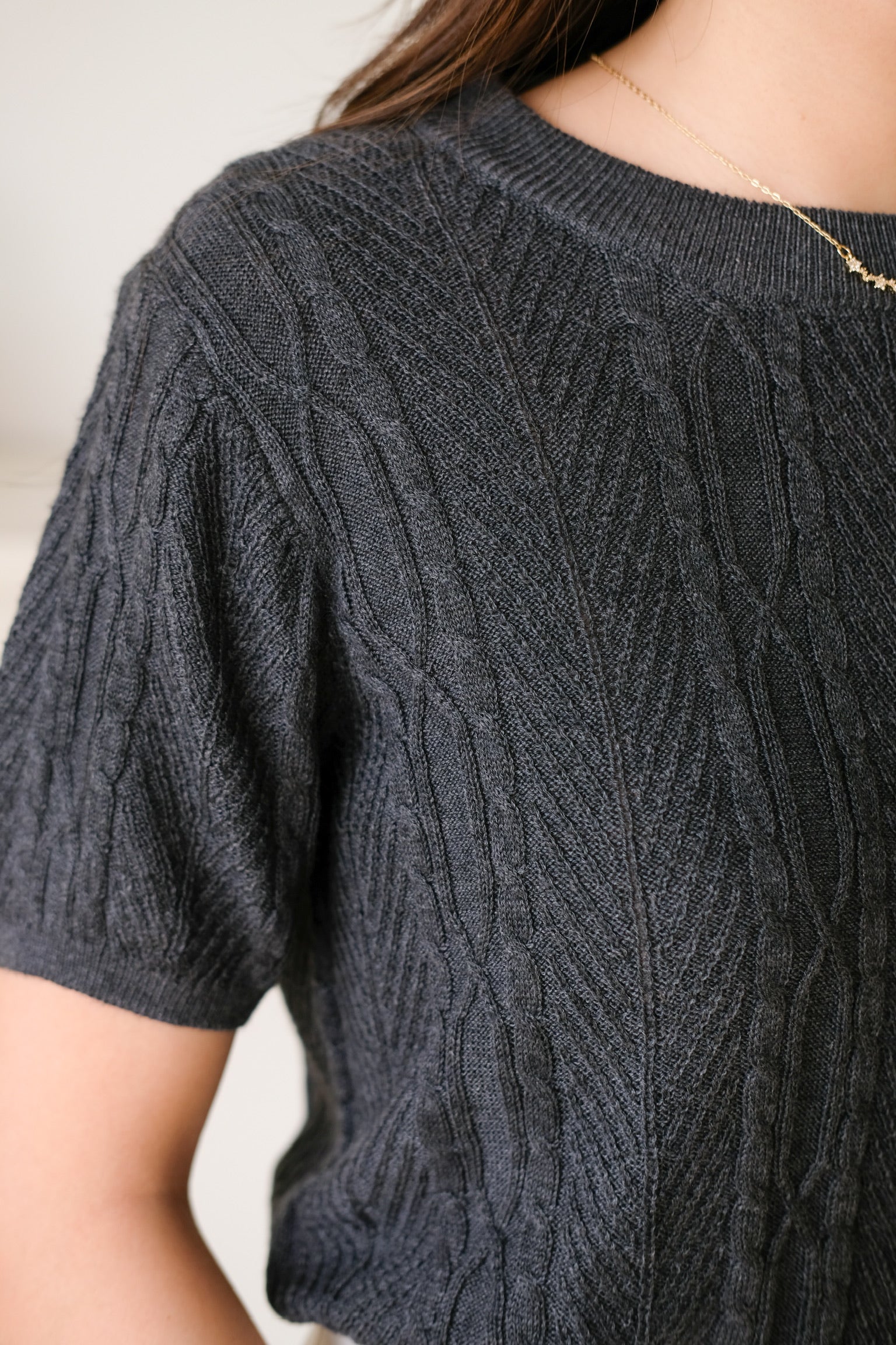 Carey Knit Tee (Dark Grey)