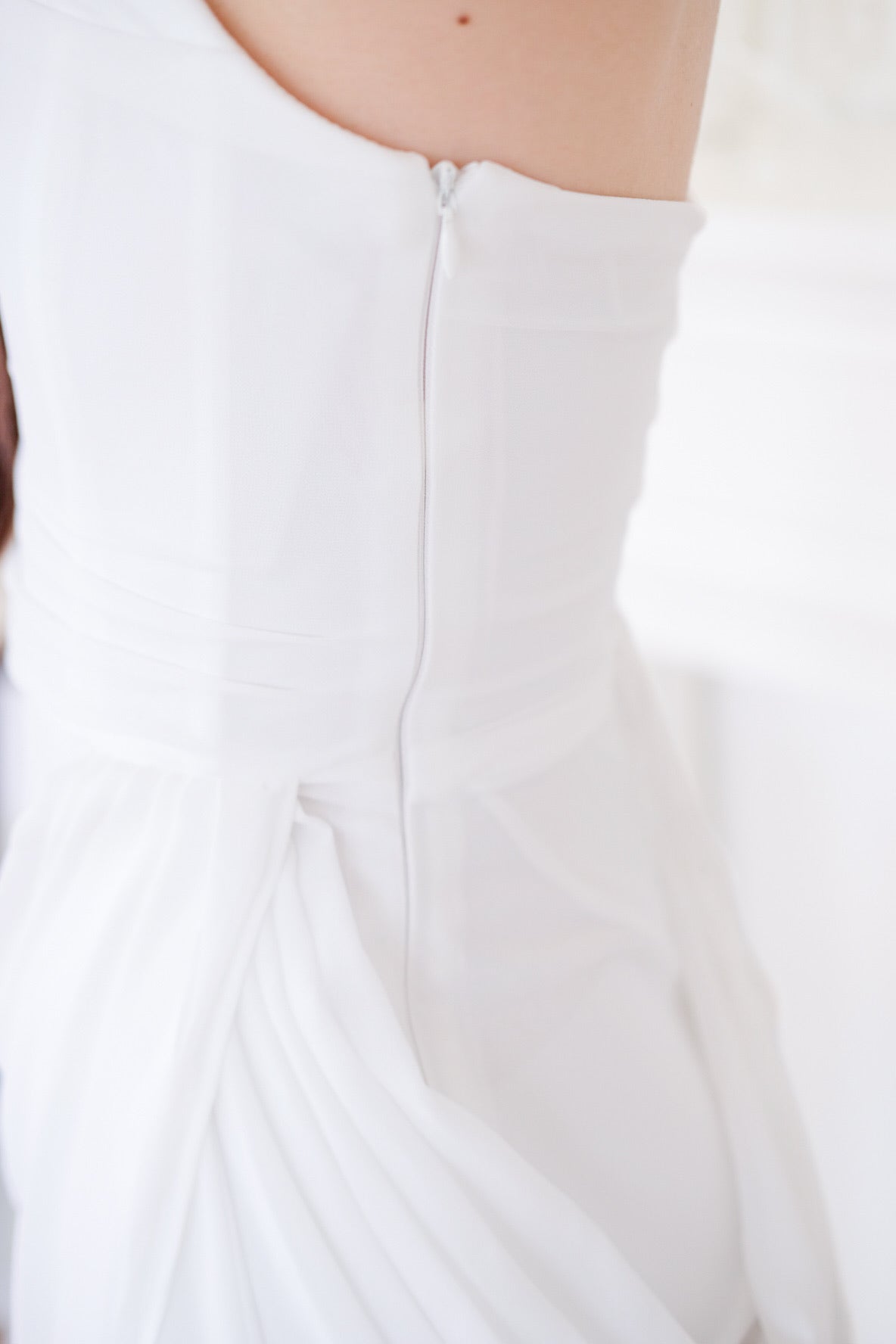 Seraphina Tube Corset Slit Maxi Dress (White)