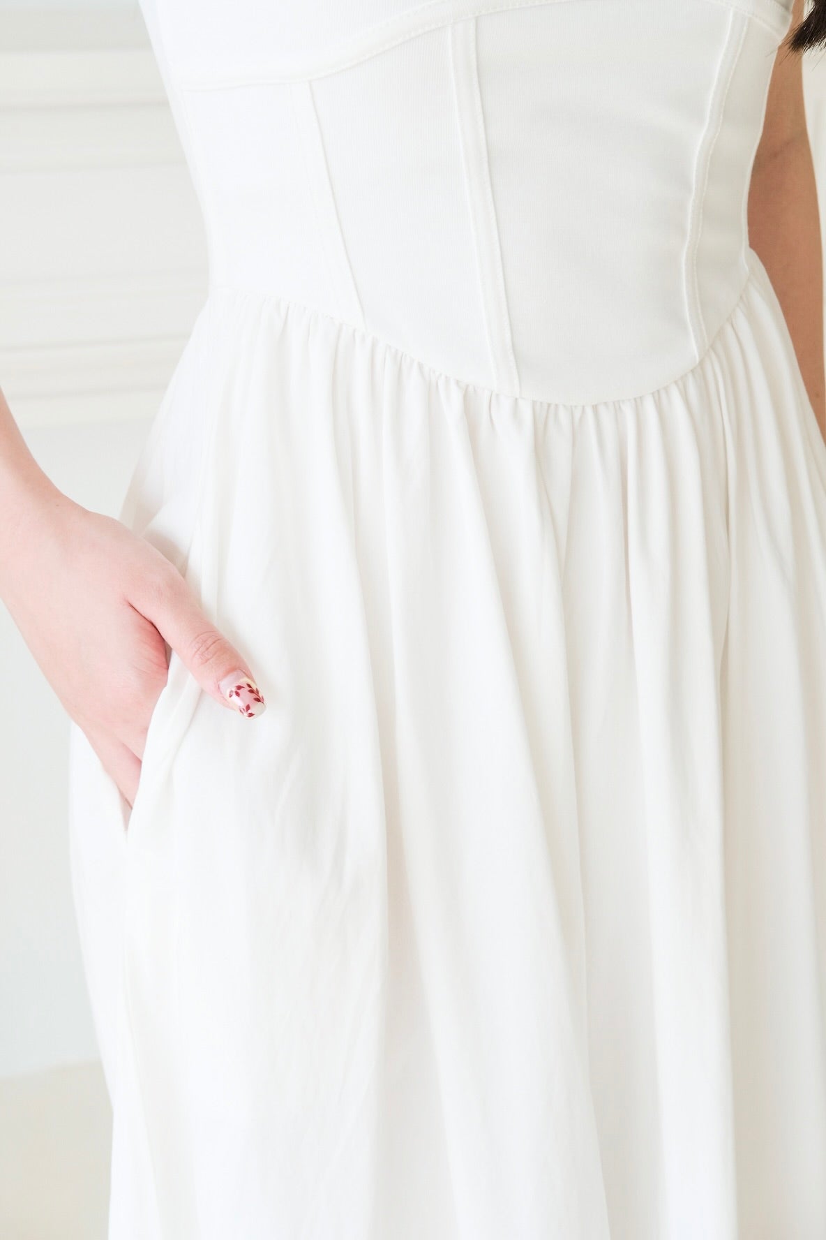 Clara Corset Maxi Dress (White)