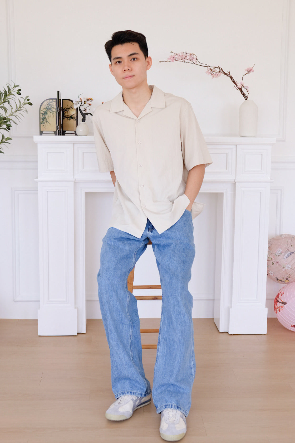 Marcus Collared Button Shirt (Oat Beige)