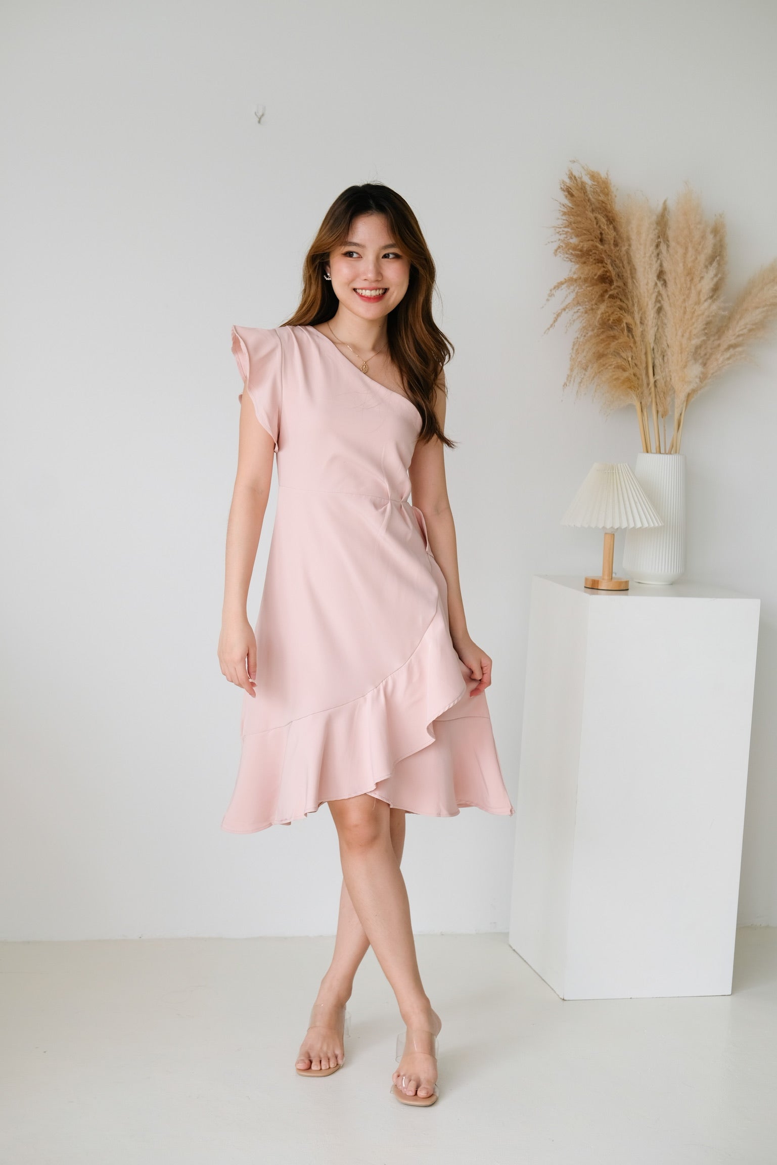 Bianca Toga Ruffle Dress (Pink)