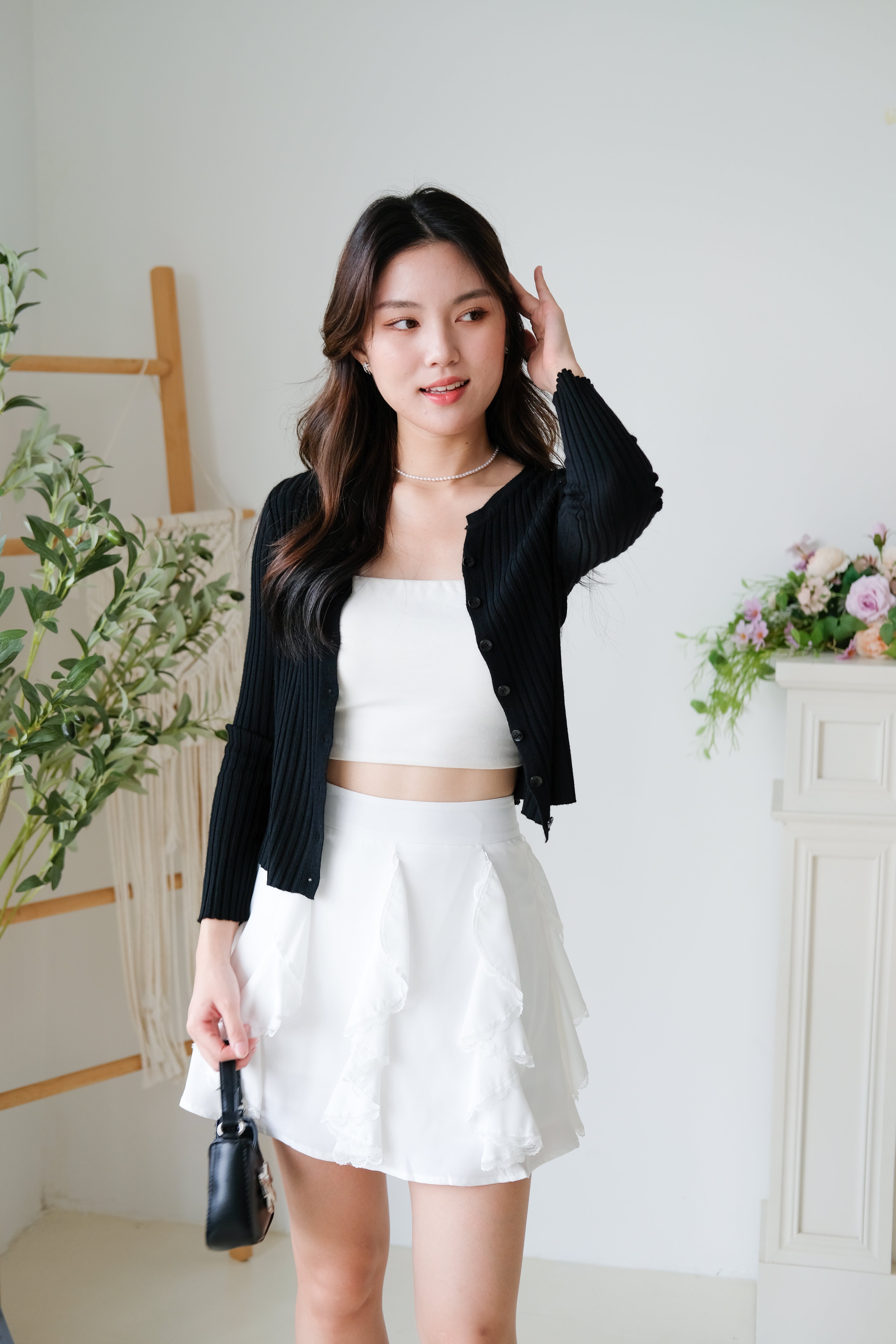 Soft Hour Knit Ribbed Cardigan (Black)
