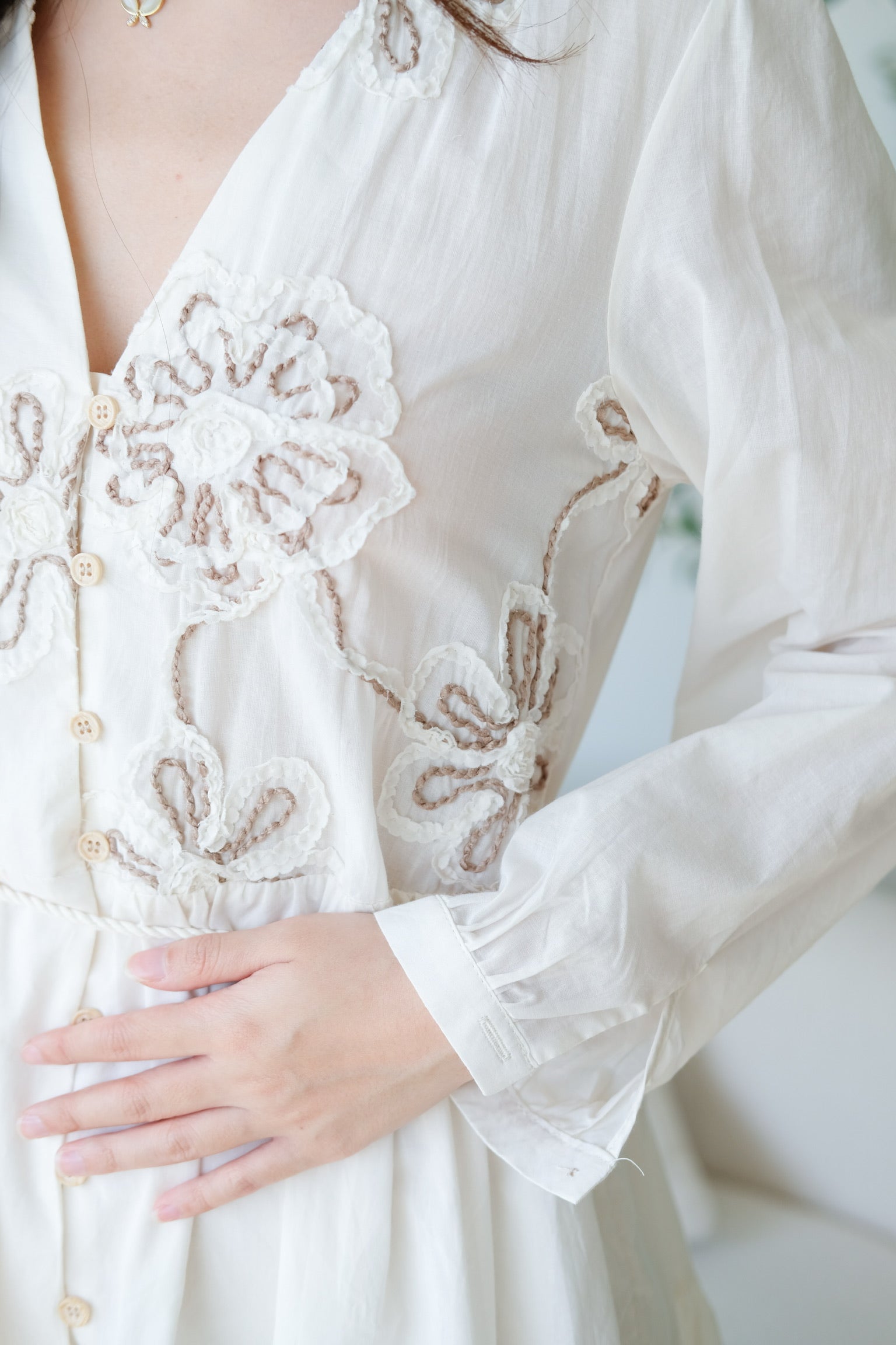 Isla Bohemian Babydoll Dress (Cream)