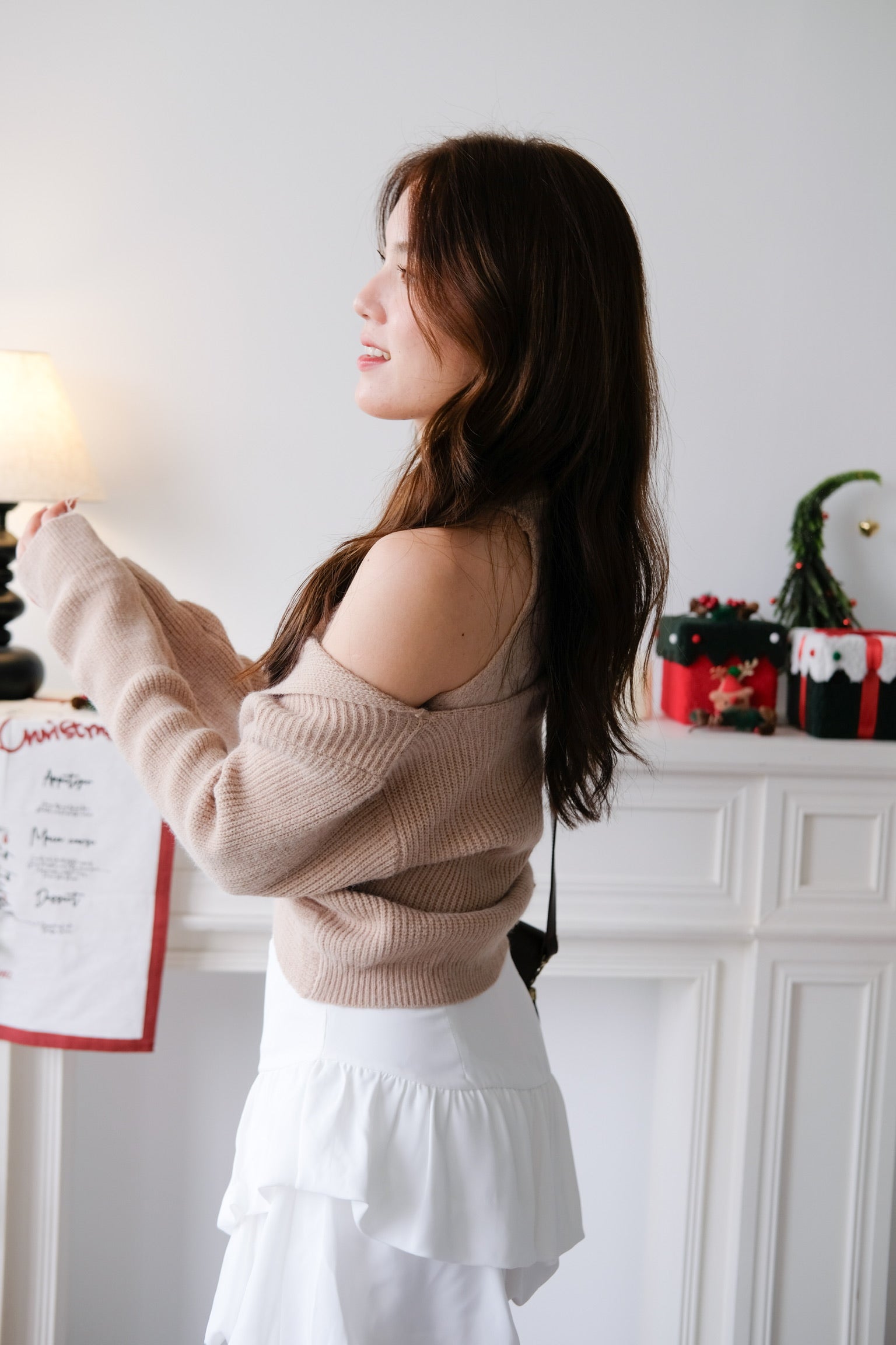 Olivia 2-in-1 Knit Sweater Set (Khaki)