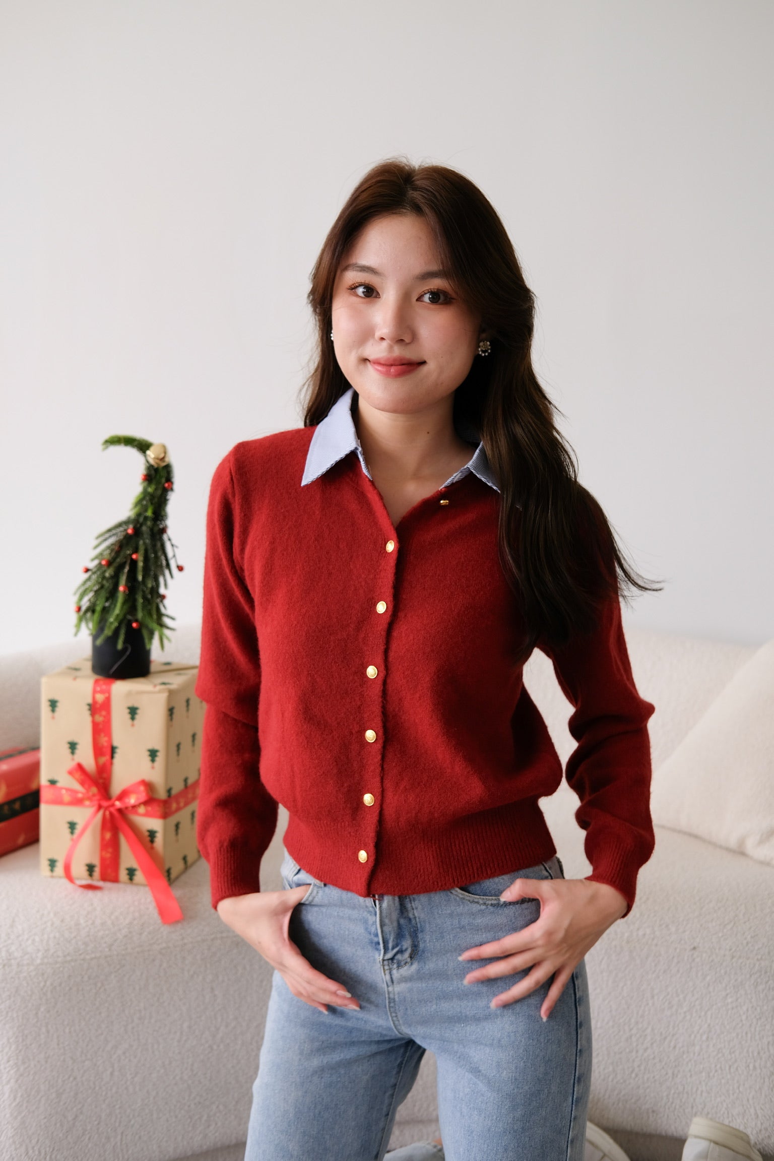 Celine Sweater Shirt (Maroon)